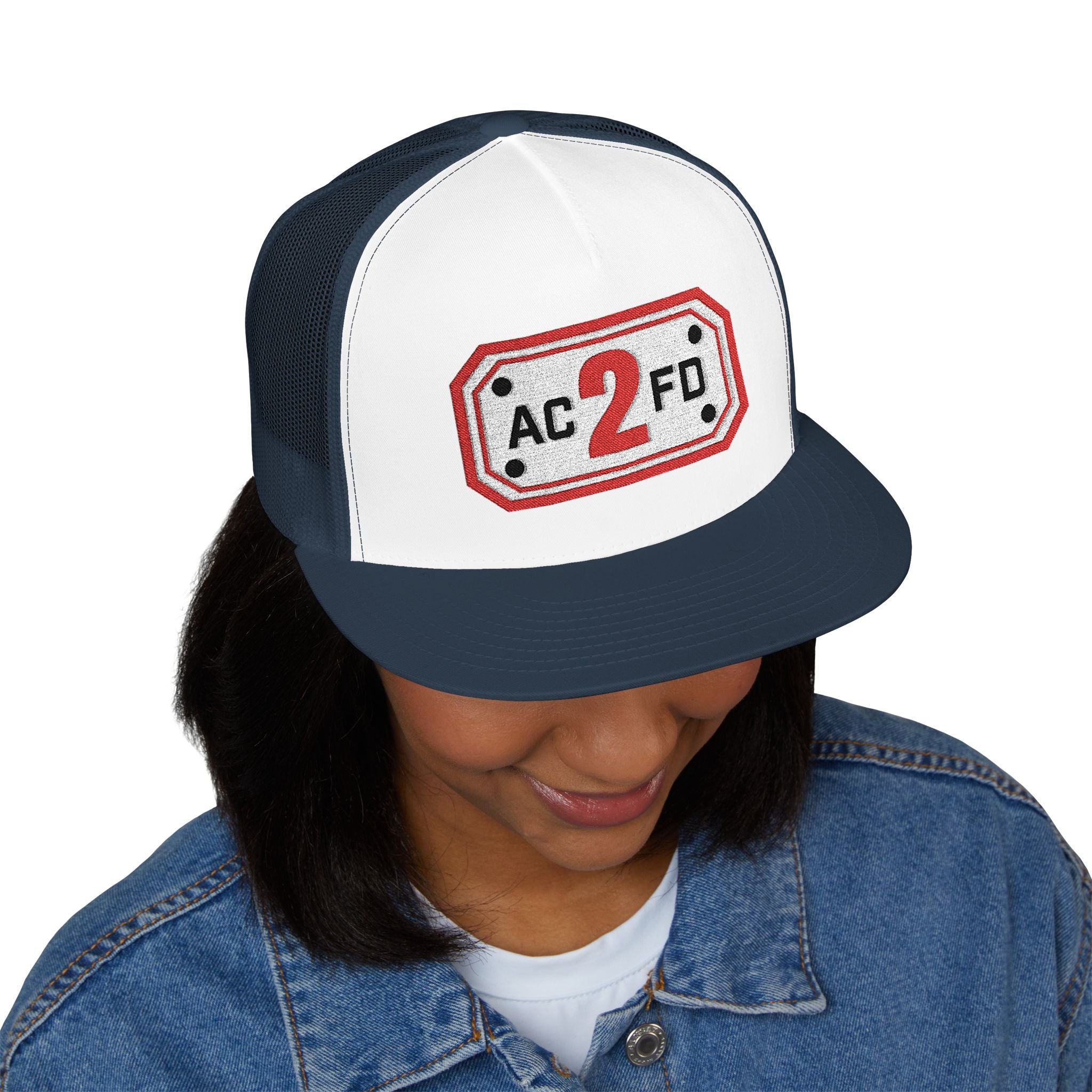 Arlington Engine 2 (requested different style hat) - 5 Panel Trucker Cap (Embroidery)