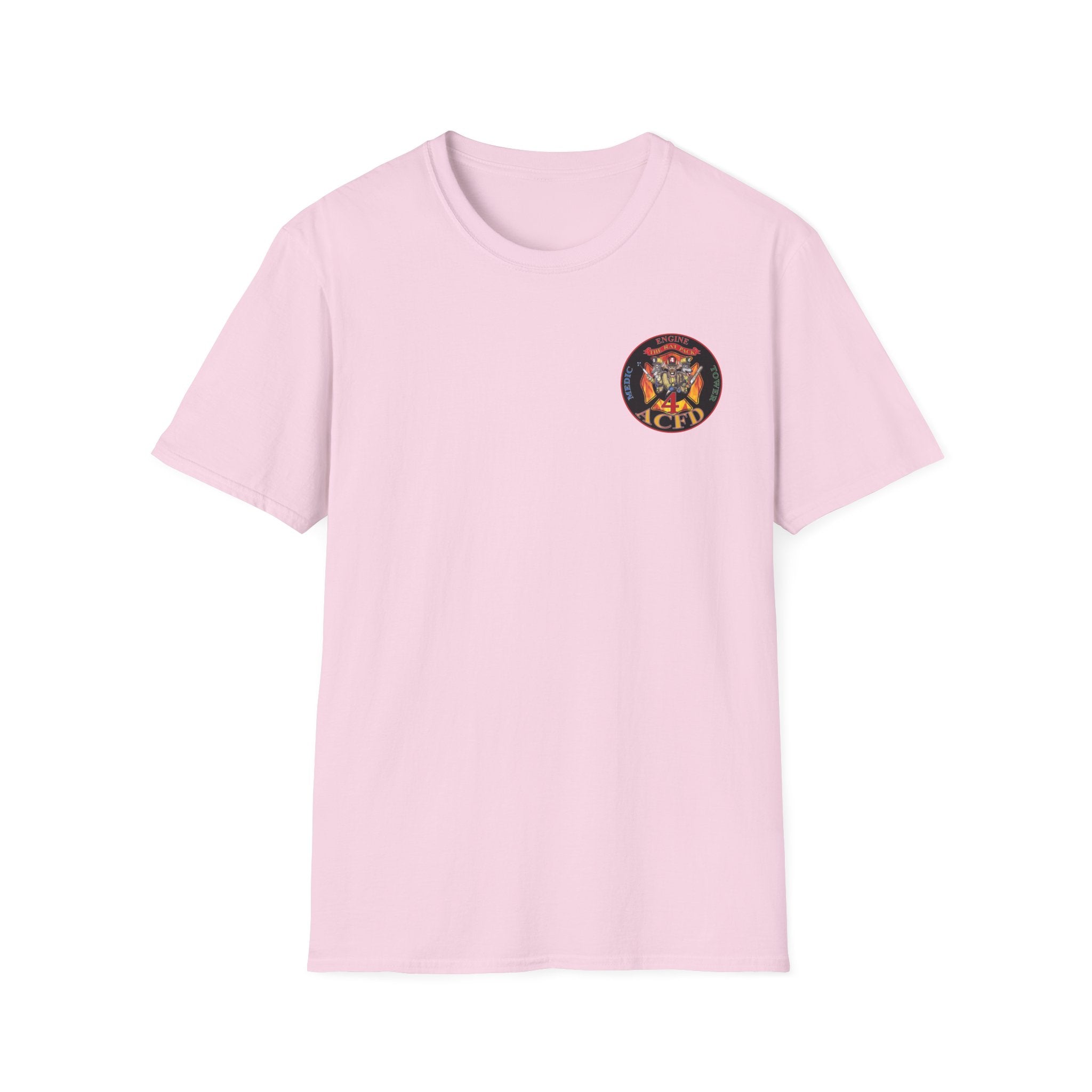 Station 4 RatPack front / acfd clover back - Gildan Soft Cotton Softstyle T-Shirt