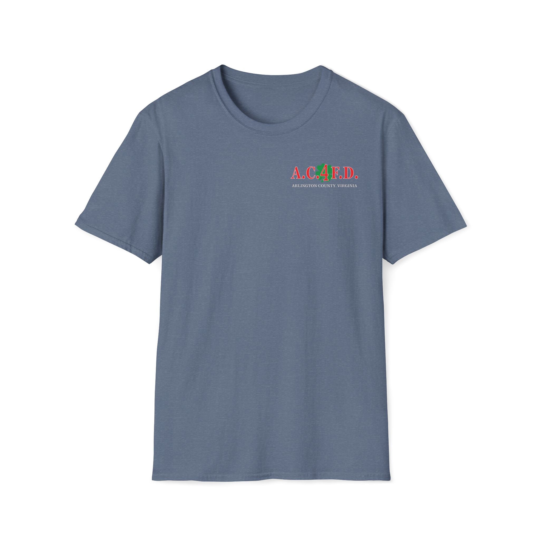 Station 4 acfd clover front/RatPack back - Gildan Soft Cotton Softstyle T-Shirt