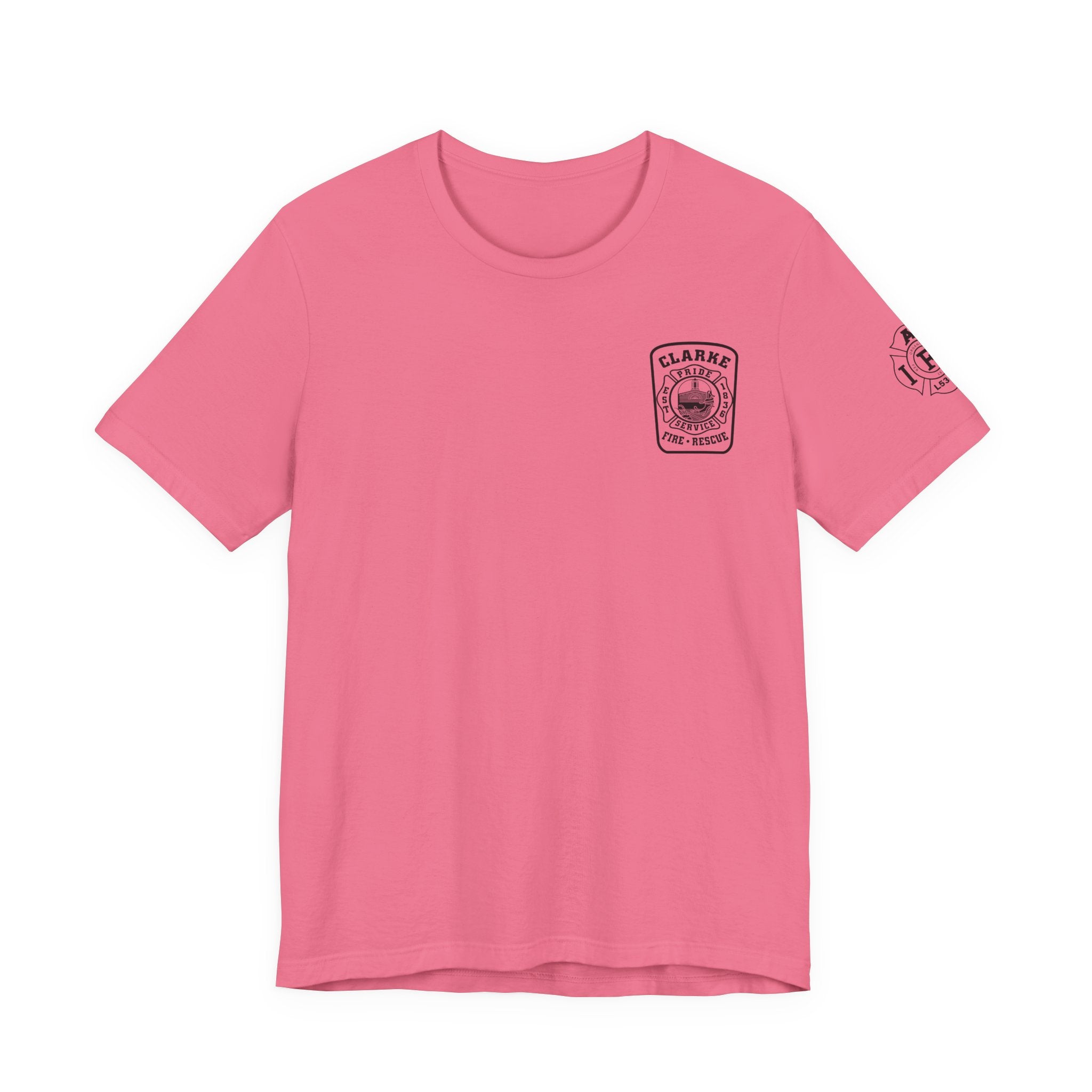Clarke County Patch Fire Breast Cancer (Portion of Proceeds go to Local 5304) - Bella+Canvas Soft Jersey Cotton Unisex Tee