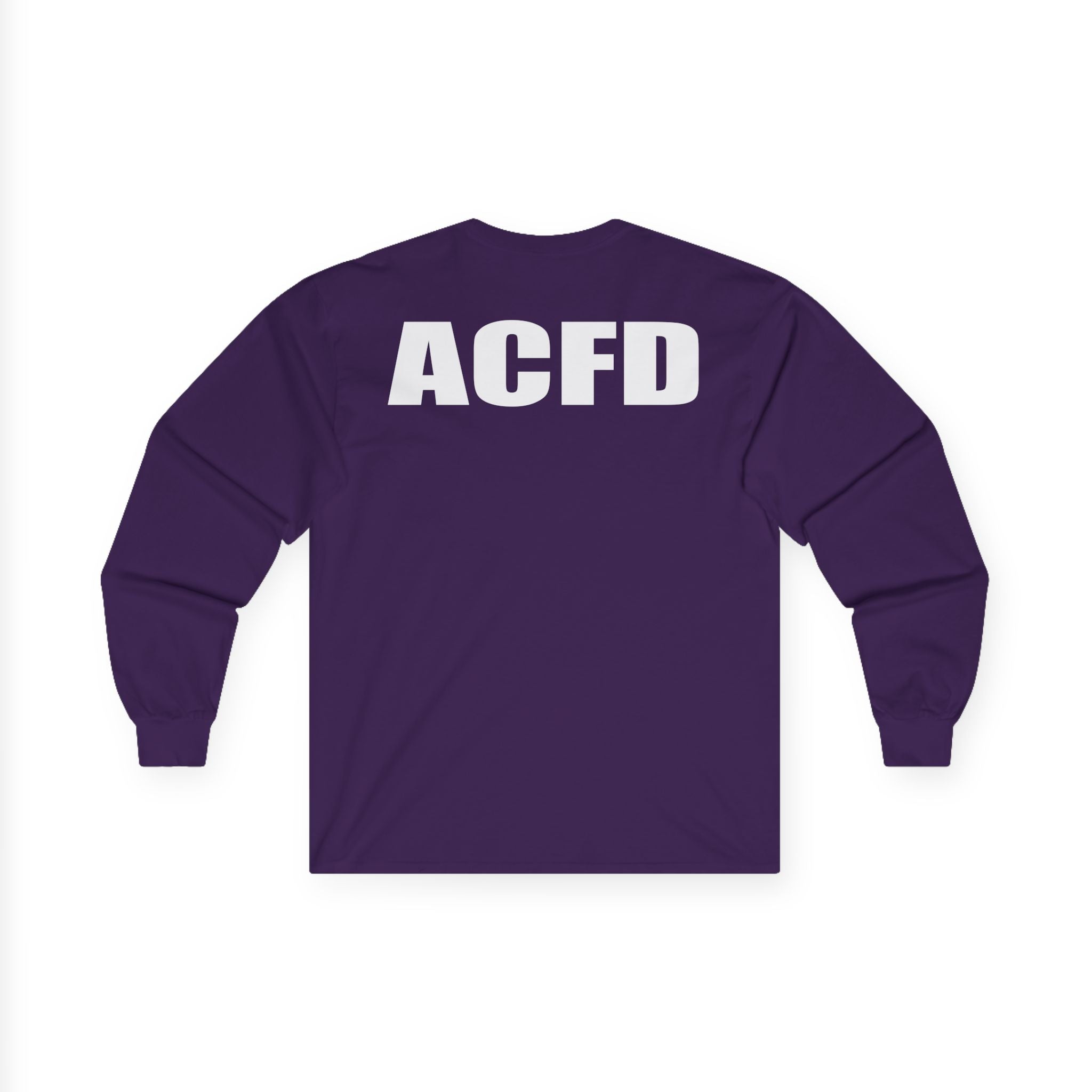 Arlington Station 3 Rhino front/ACFD FF back - Unisex Ultra Cotton Gildan Long Sleeve Tee