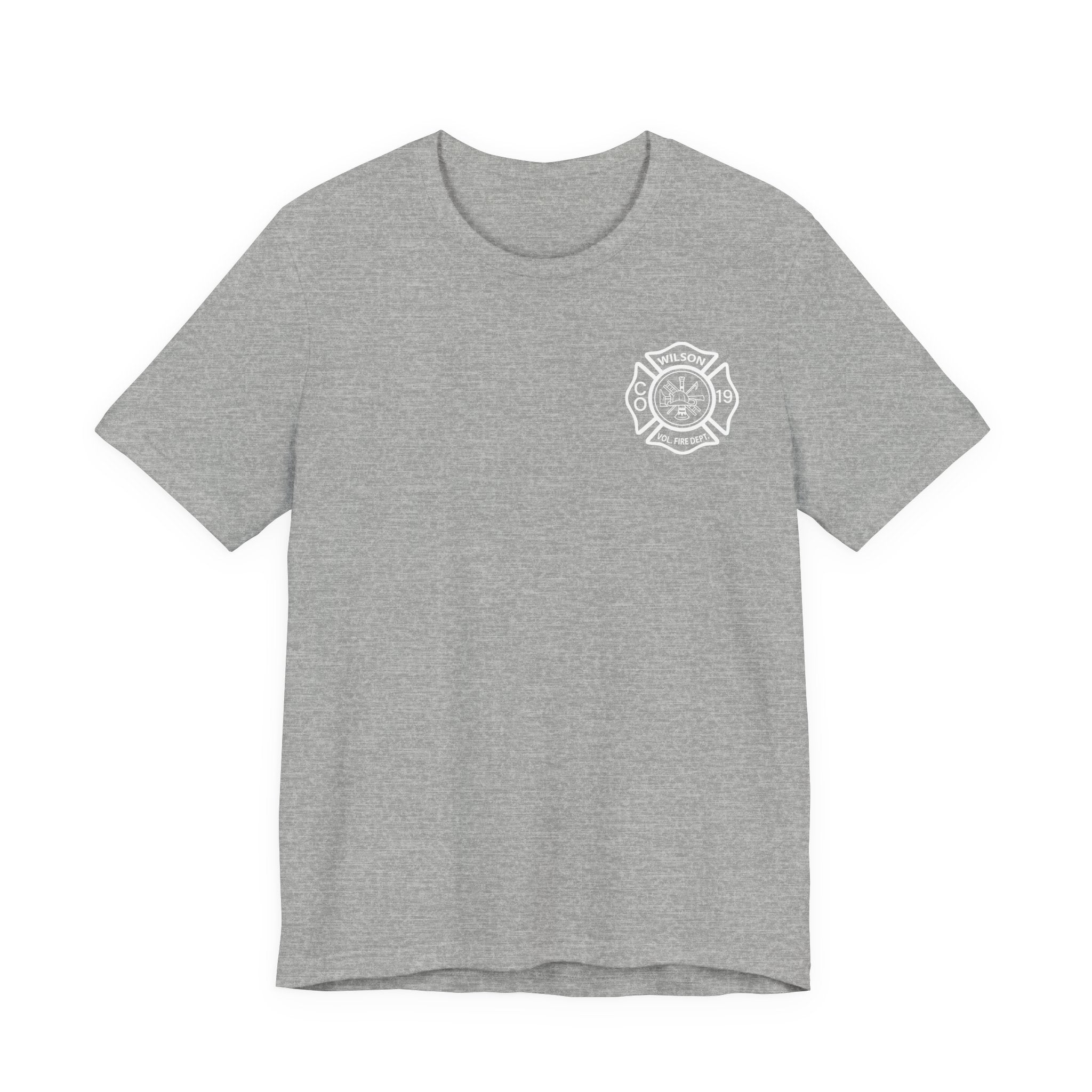 WVFC FD Logo wht Red Back wht- Unisex Jersey Short Sleeve Tee