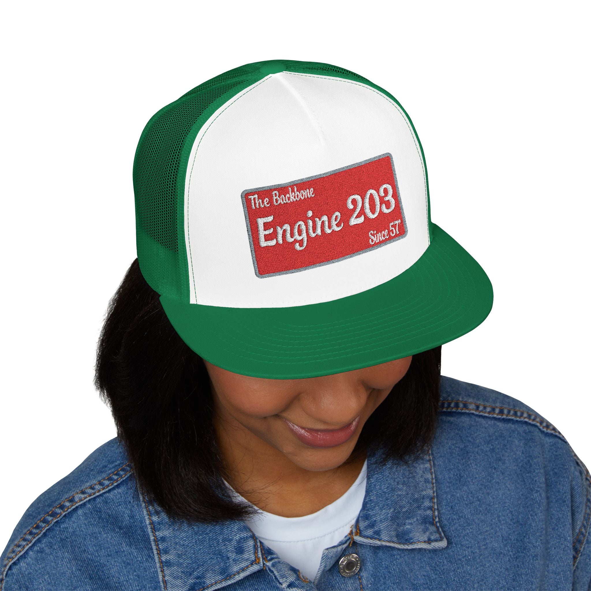 Engine 203 Remount Raiders -5 Panel Trucker Cap (Embroidery)