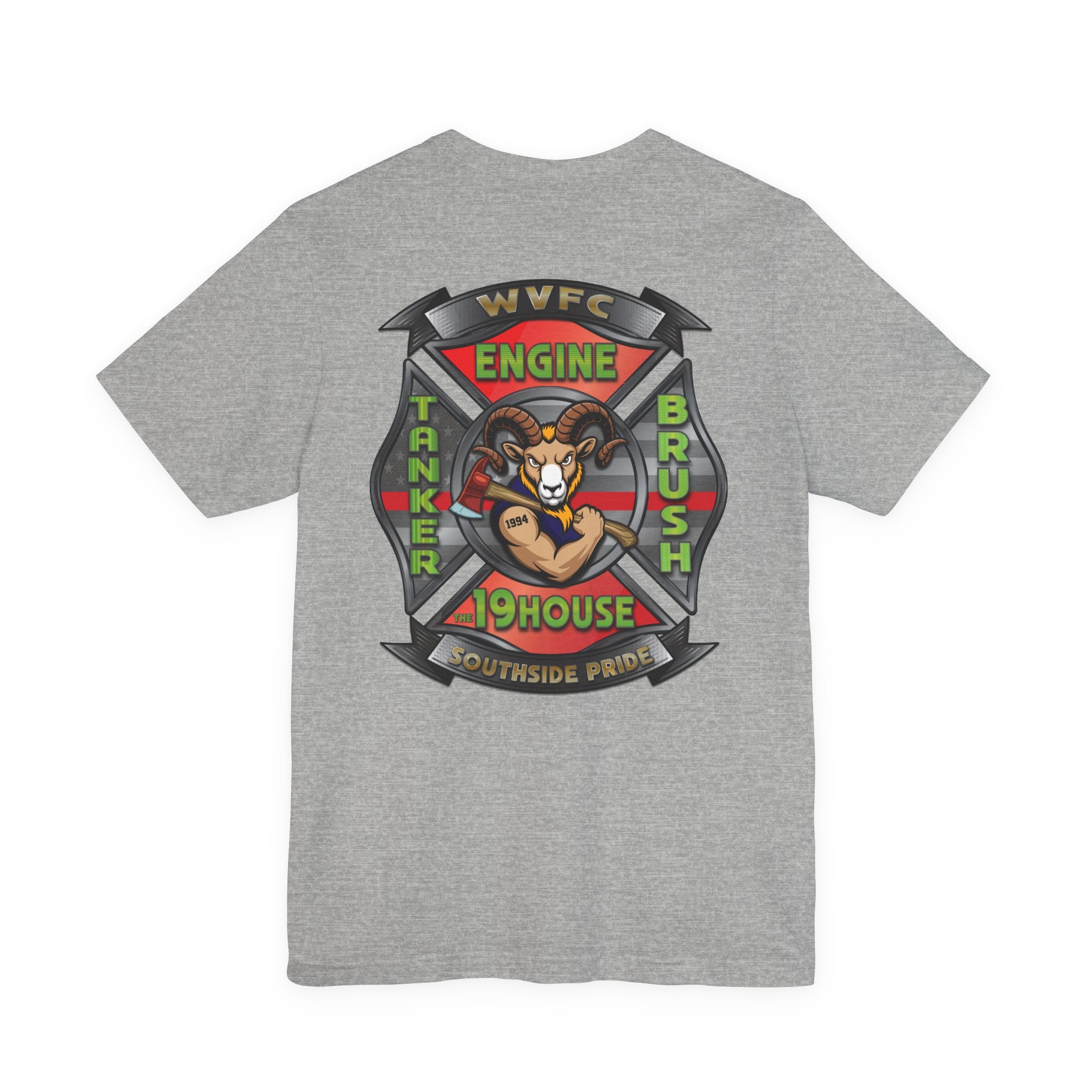 WVFC Goat Logo 2 Goat Logo 2 Back - Unisex Jersey Short Sleeve Tee