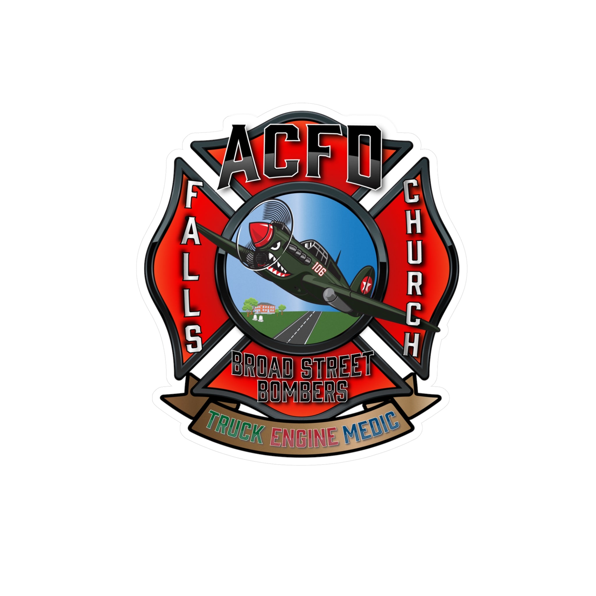 Kiss-Cut Vinyl Decals - Arlington Station 6 Broad Street Bombers