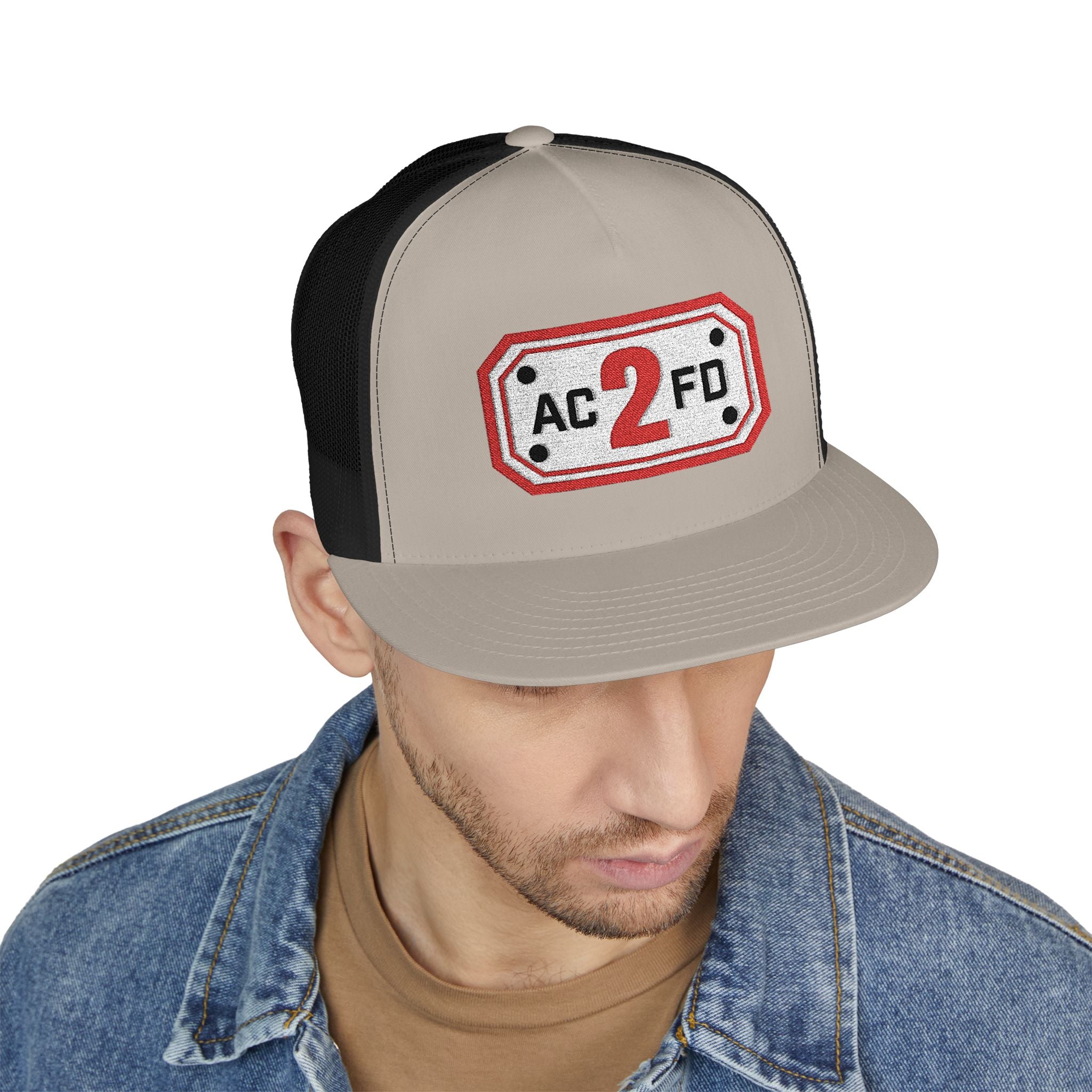 Arlington Engine 2 (requested different style hat) - 5 Panel Trucker Cap (Embroidery)