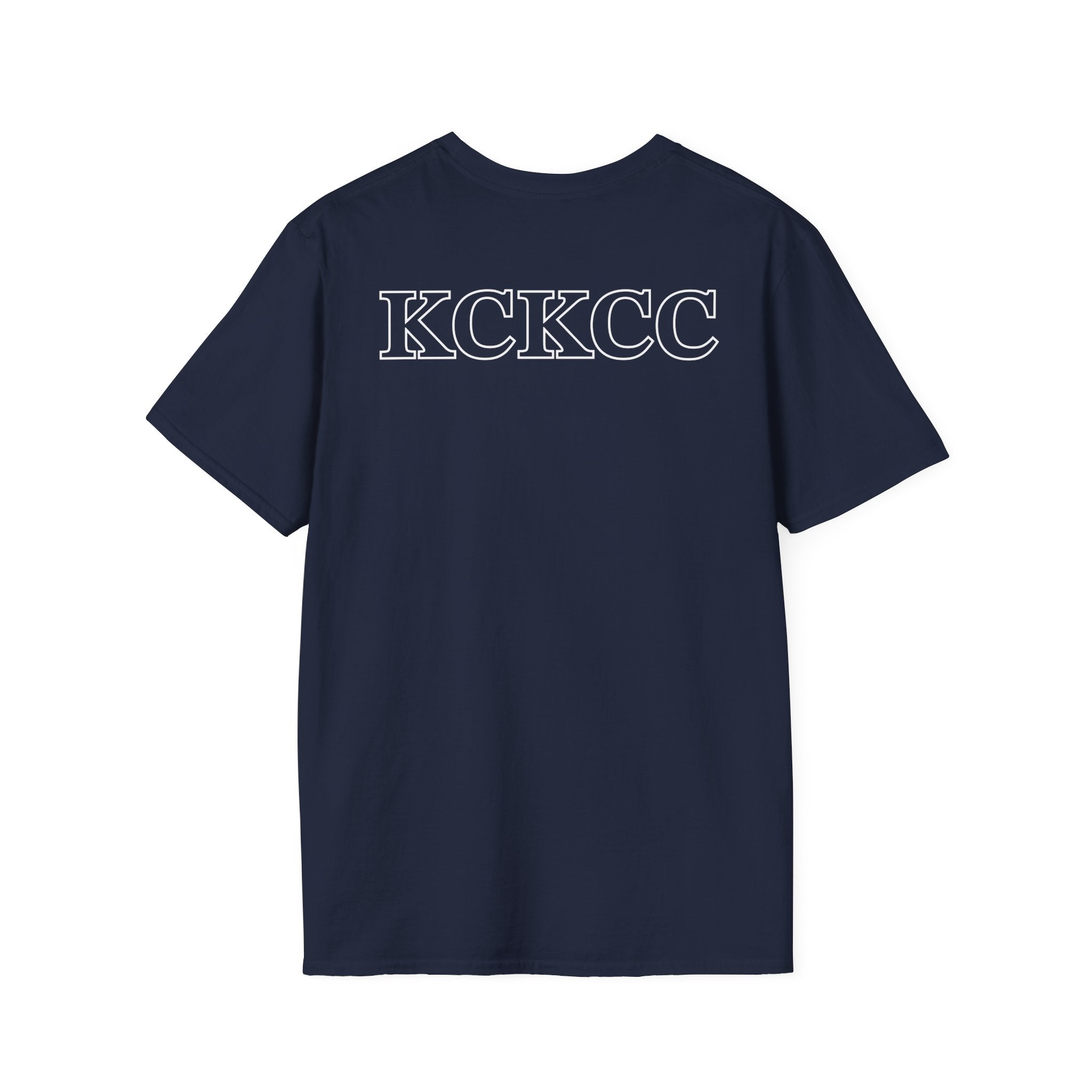 KCKCC Badge White outline - Gildan 64000 Unisex Softstyle T-Shirt