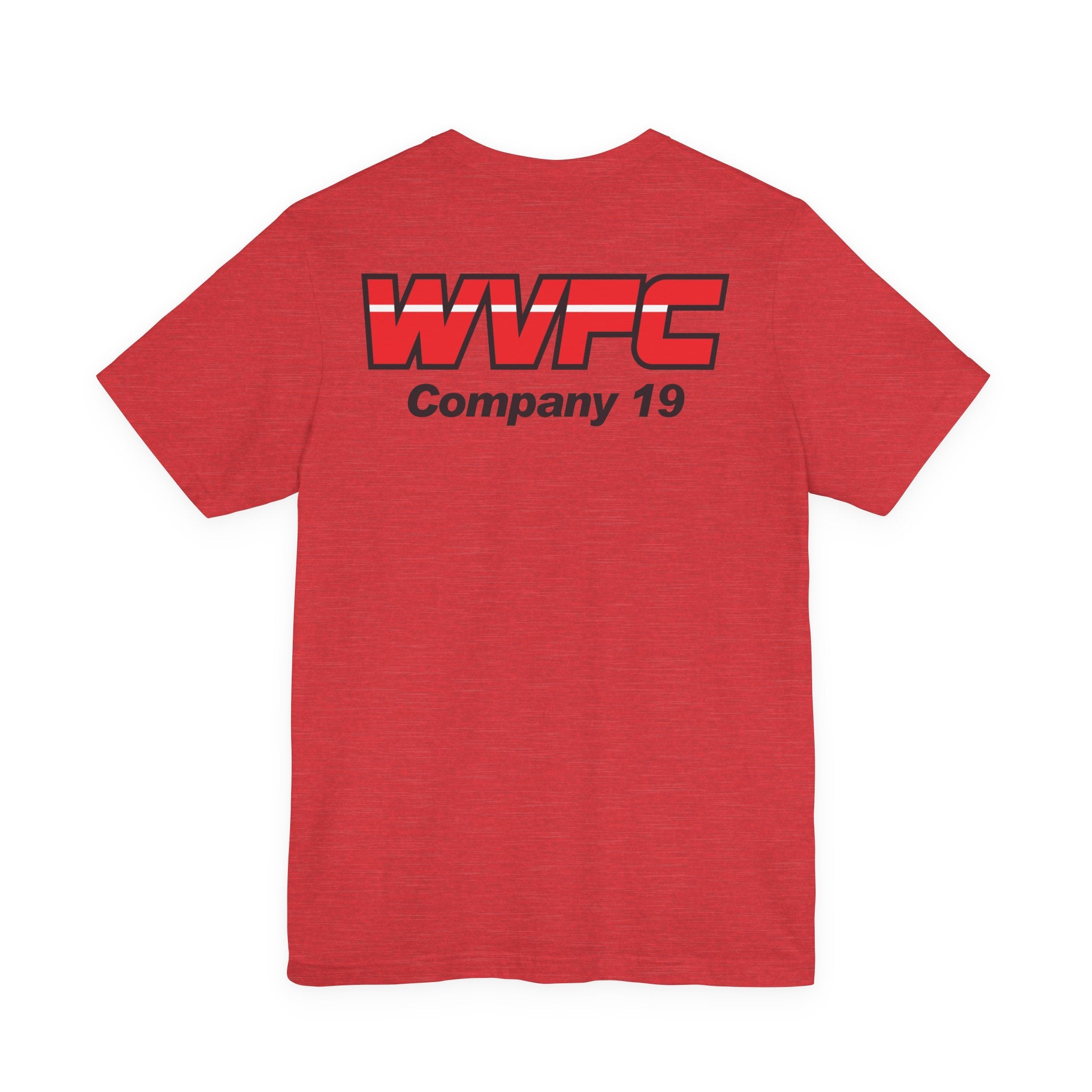 WVFC FD logo black Red back  - Unisex Jersey Short Sleeve Tee