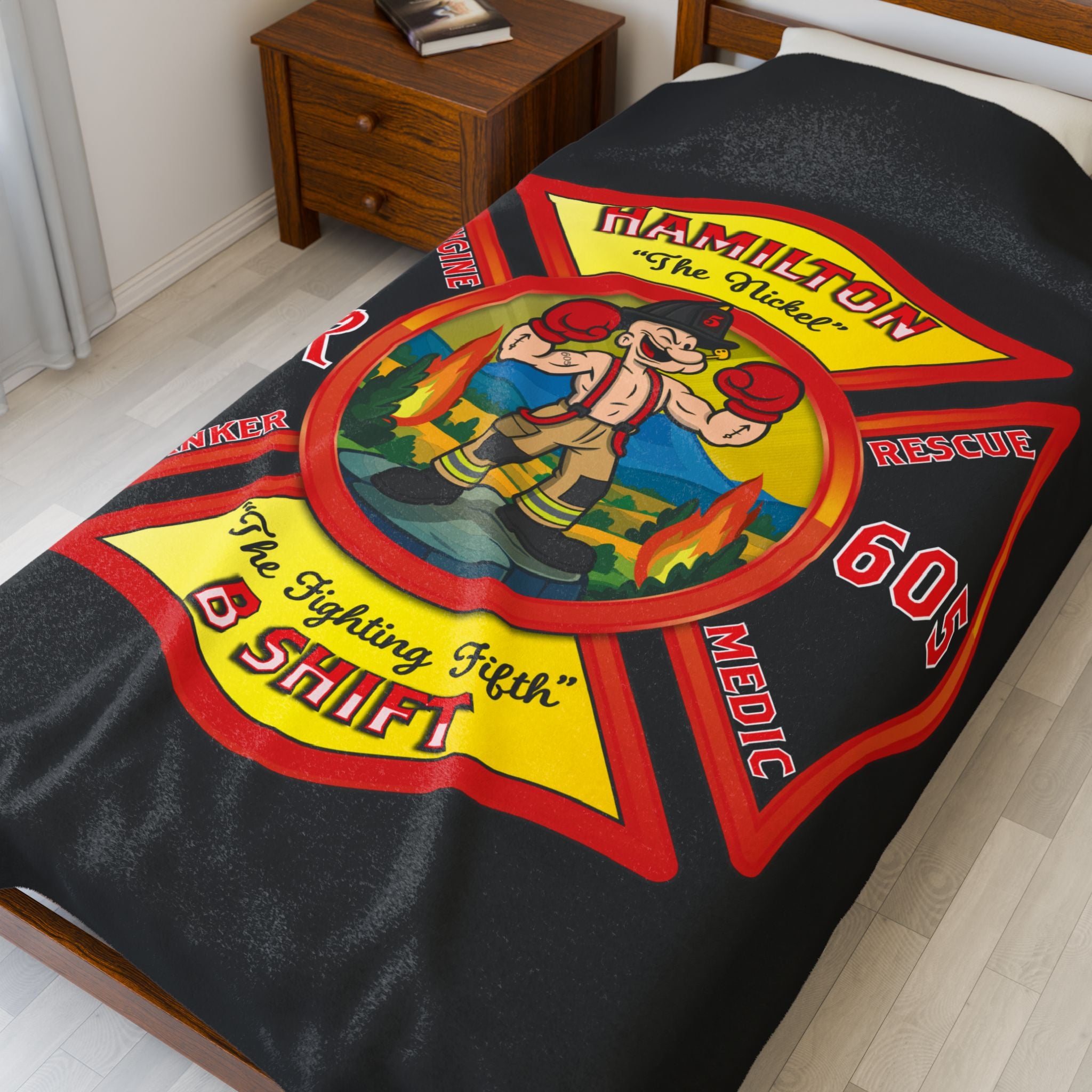 LCFR Hamilton Station 5 - Black Velveteen Plush Blanket