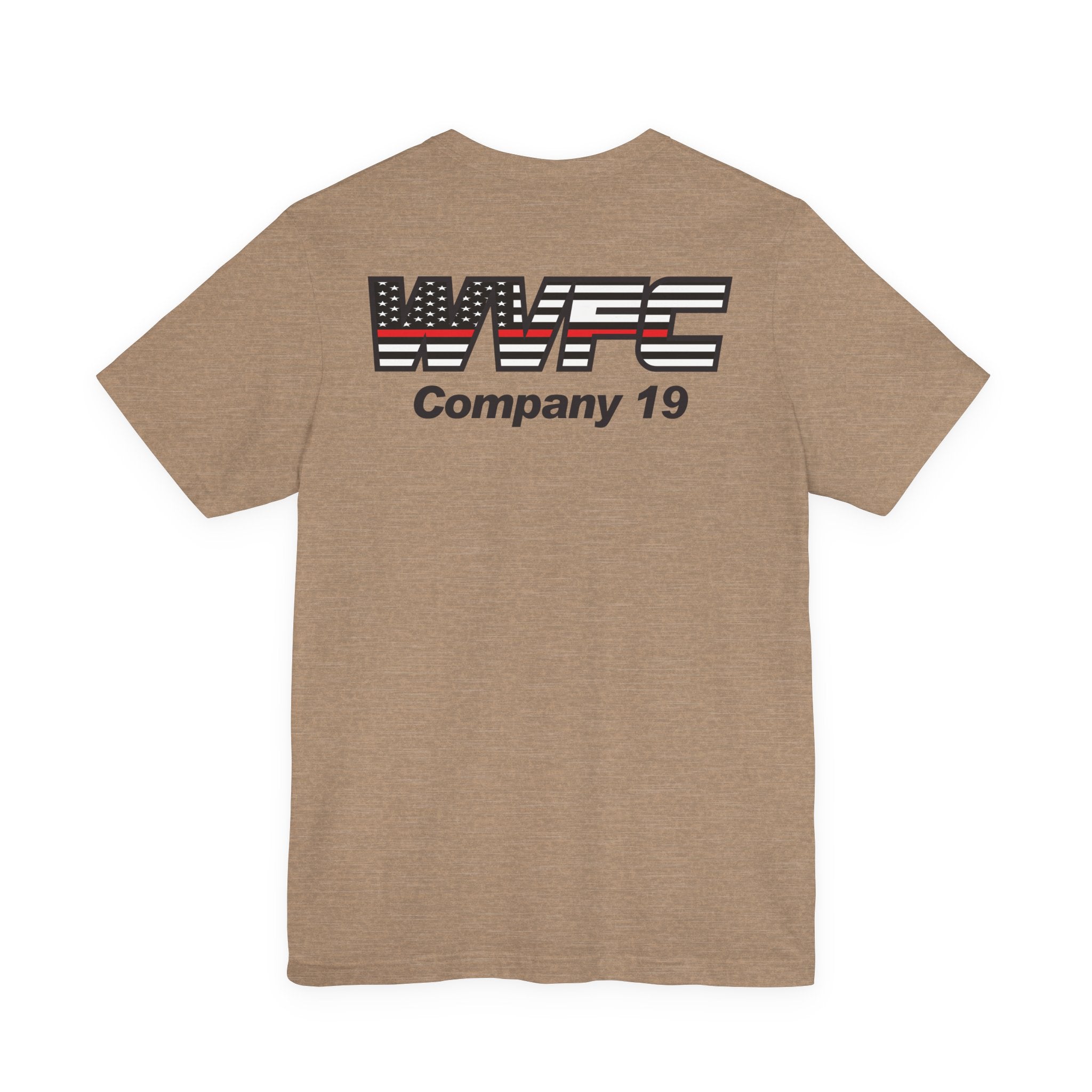 WVFC FD logo black Redline flag back  - Unisex Jersey Short Sleeve Tee