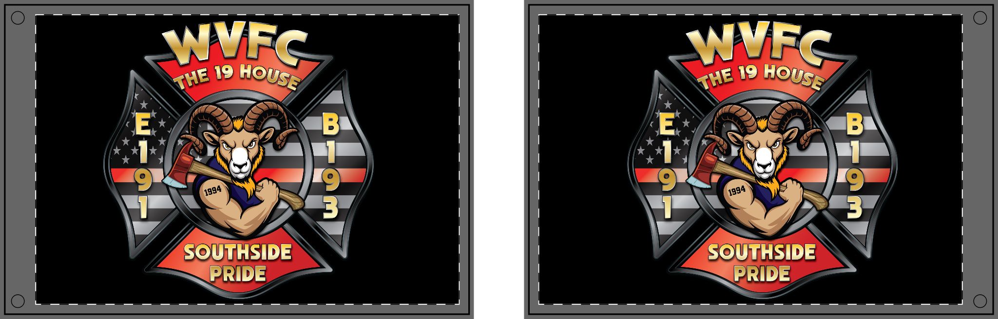 WVFC Goat - Black Double Sided Flag
