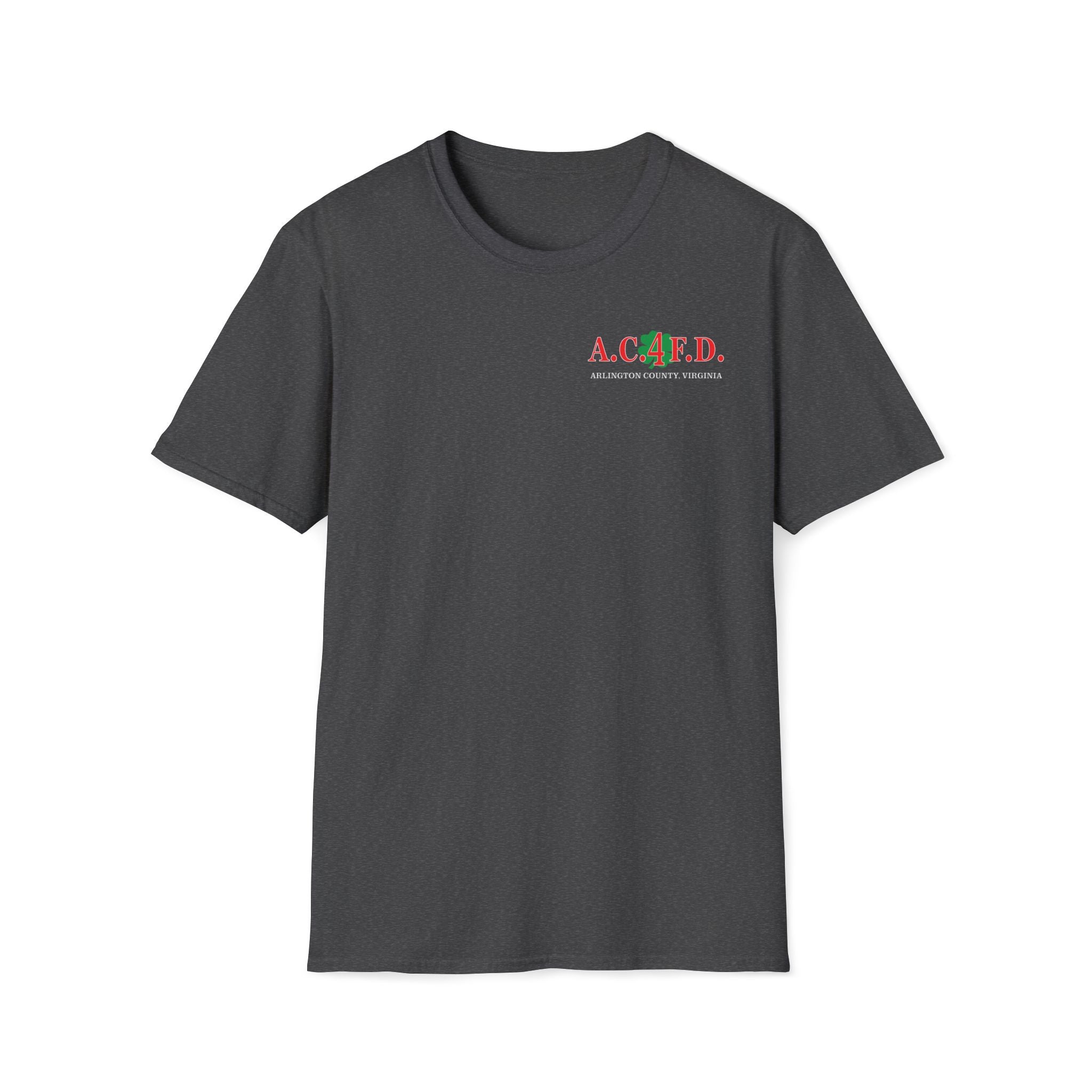 Station 4 acfd clover front/RatPack back - Gildan Soft Cotton Softstyle T-Shirt
