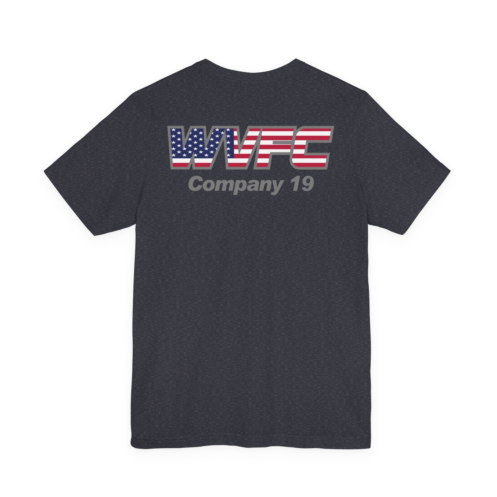 WVFC Goat Logo 2 Version 3 US Flag Gray- Unisex Jersey Short Sleeve Tee