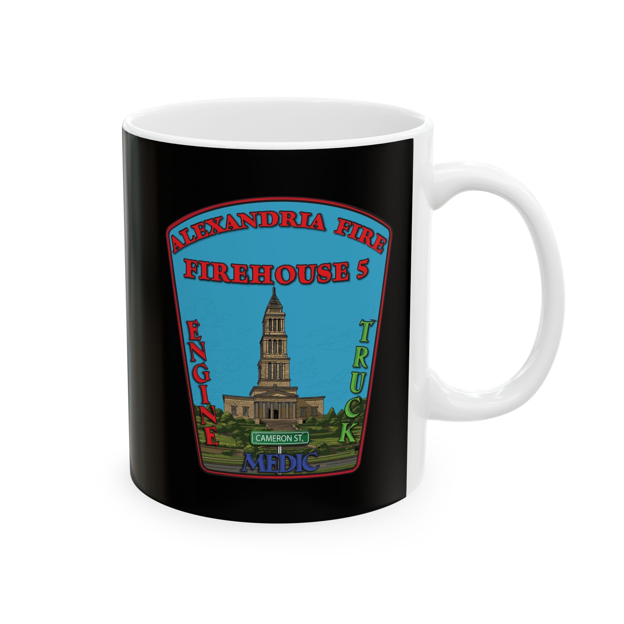 Alexandria Fire Station 5  - Black Mug, (11oz, 15oz)