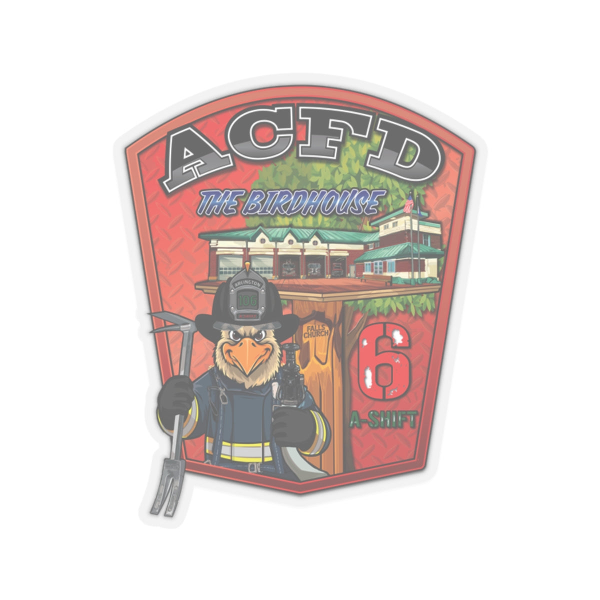 ACFD Station 6A Bird House - Kiss-Cut Stickers