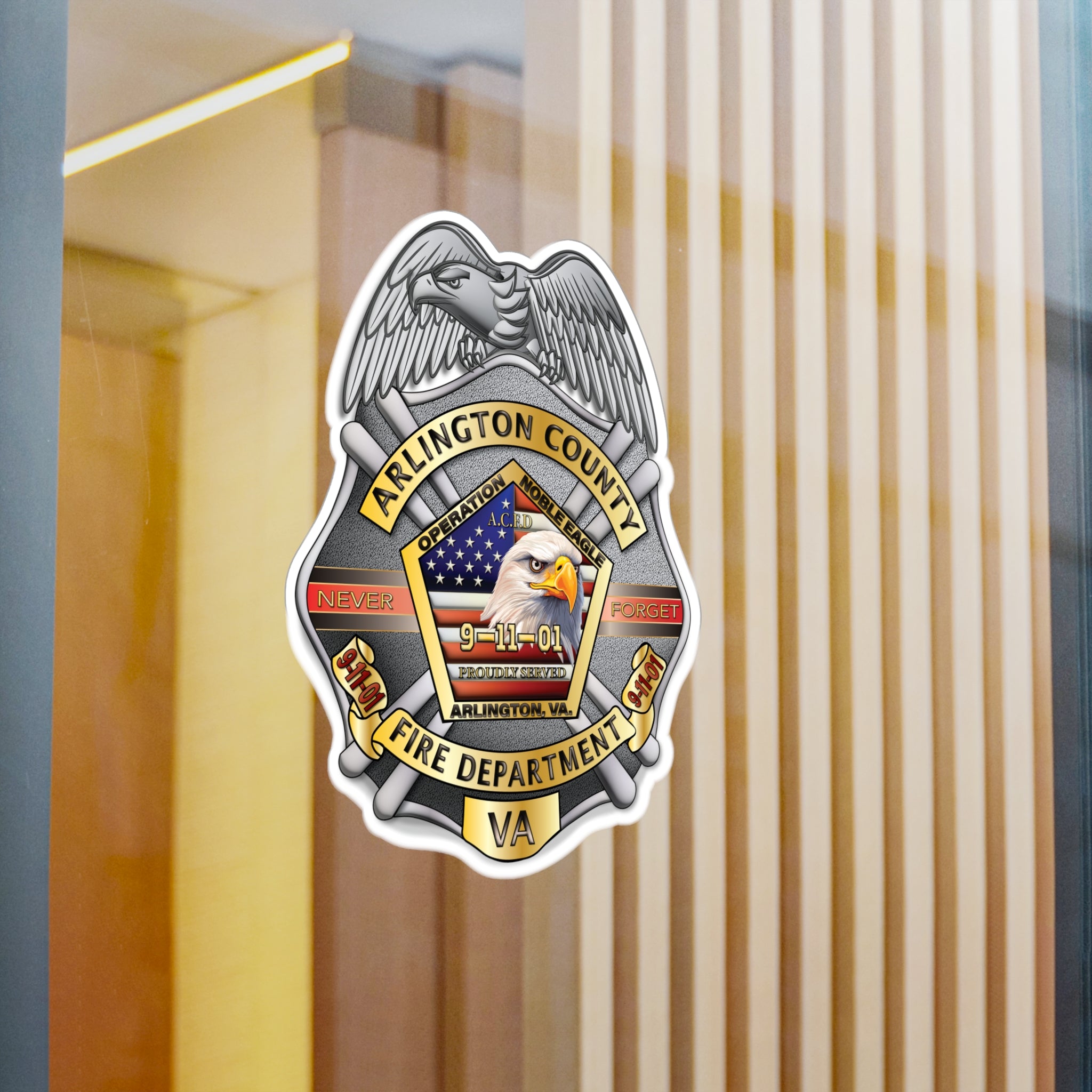 Kiss-Cut Vinyl Decals - Arlington 9/11 Badge