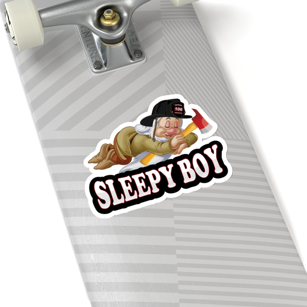 Sleepy Boy Firefighter Kiss-Cut Stickers