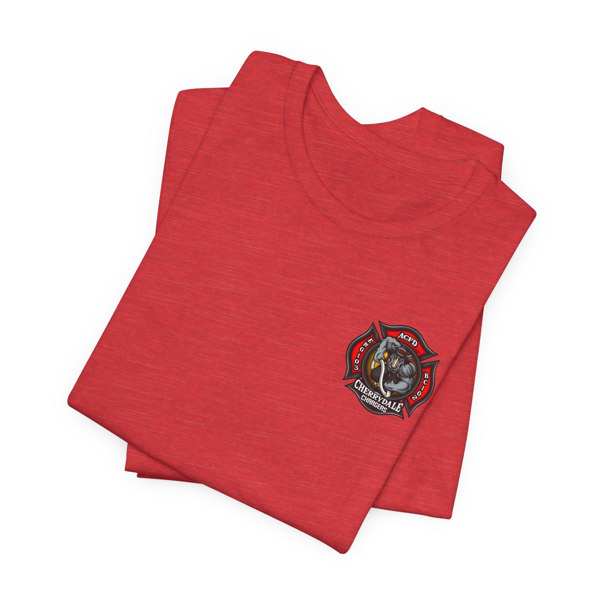Station 3 Rhino Logo Firefighter Back - Bella+Canvas Soft Unisex Tee-