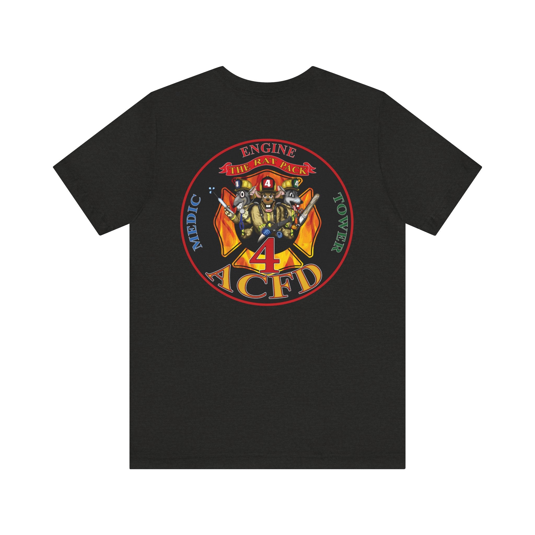 Station 4 RatPack on Back Clover Front - Bella+Canvas Soft Unisex Tee