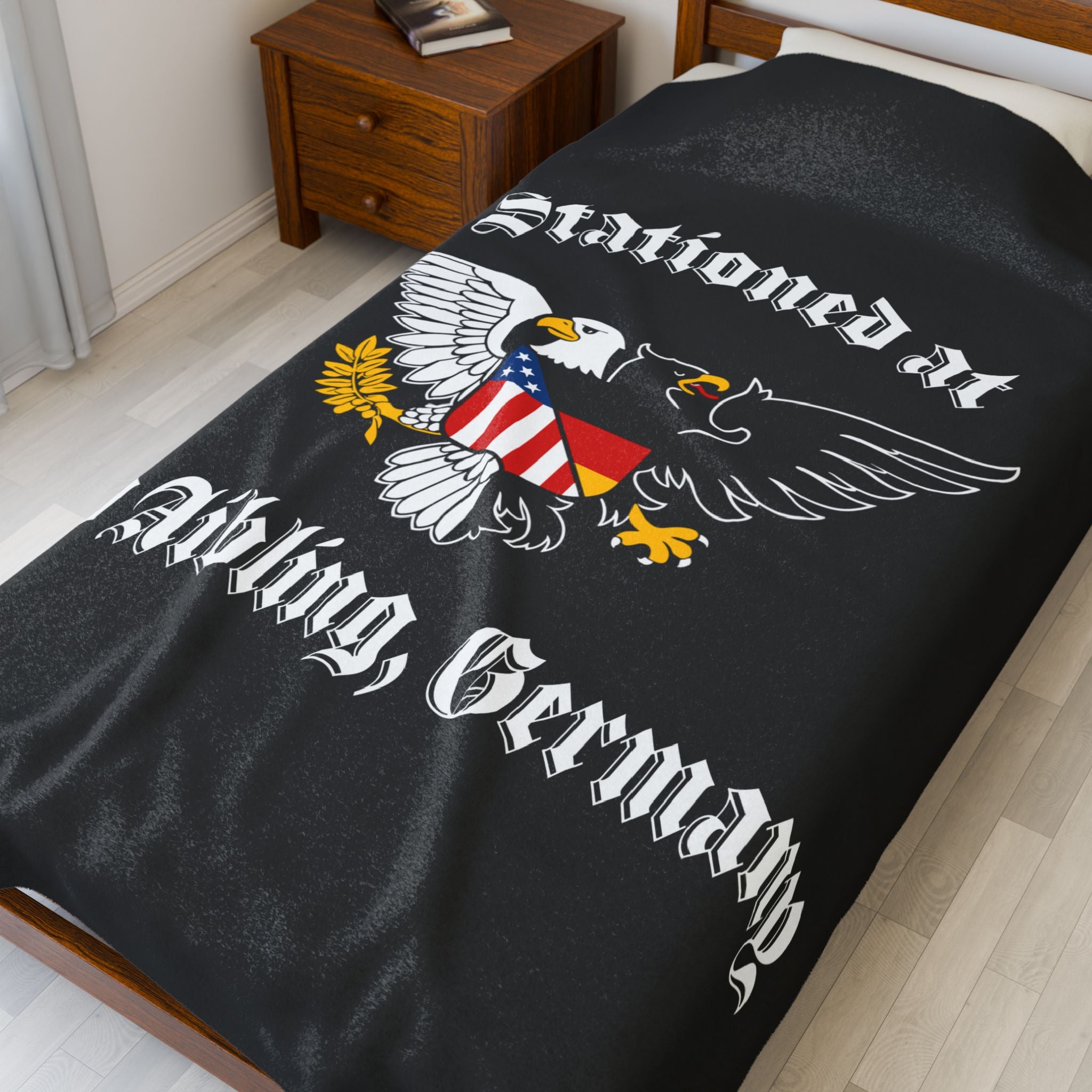 Stationed at Bad Aibling - Velveteen Plush Blanket
