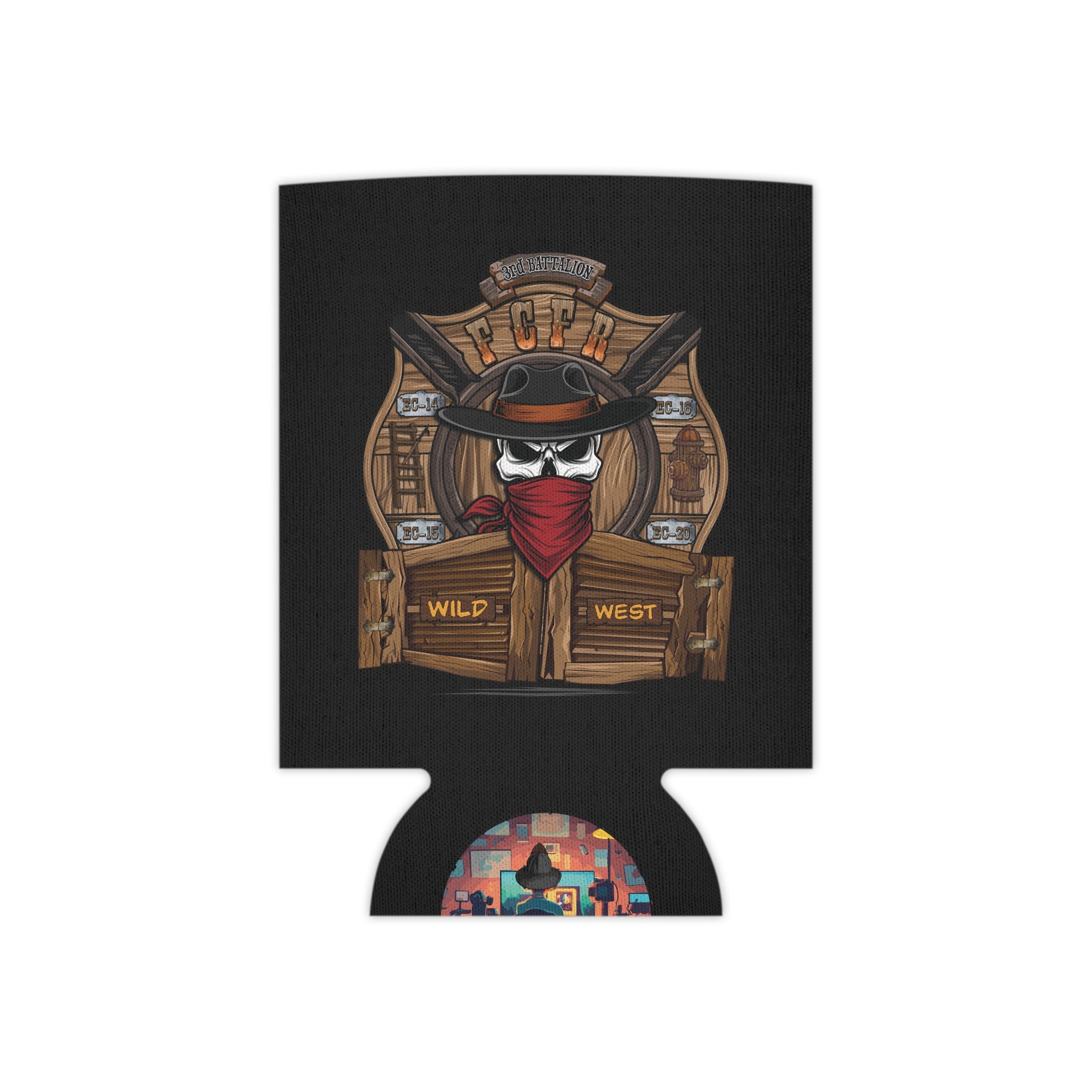 Frederick County VA Fire Fire Black Can Cooler