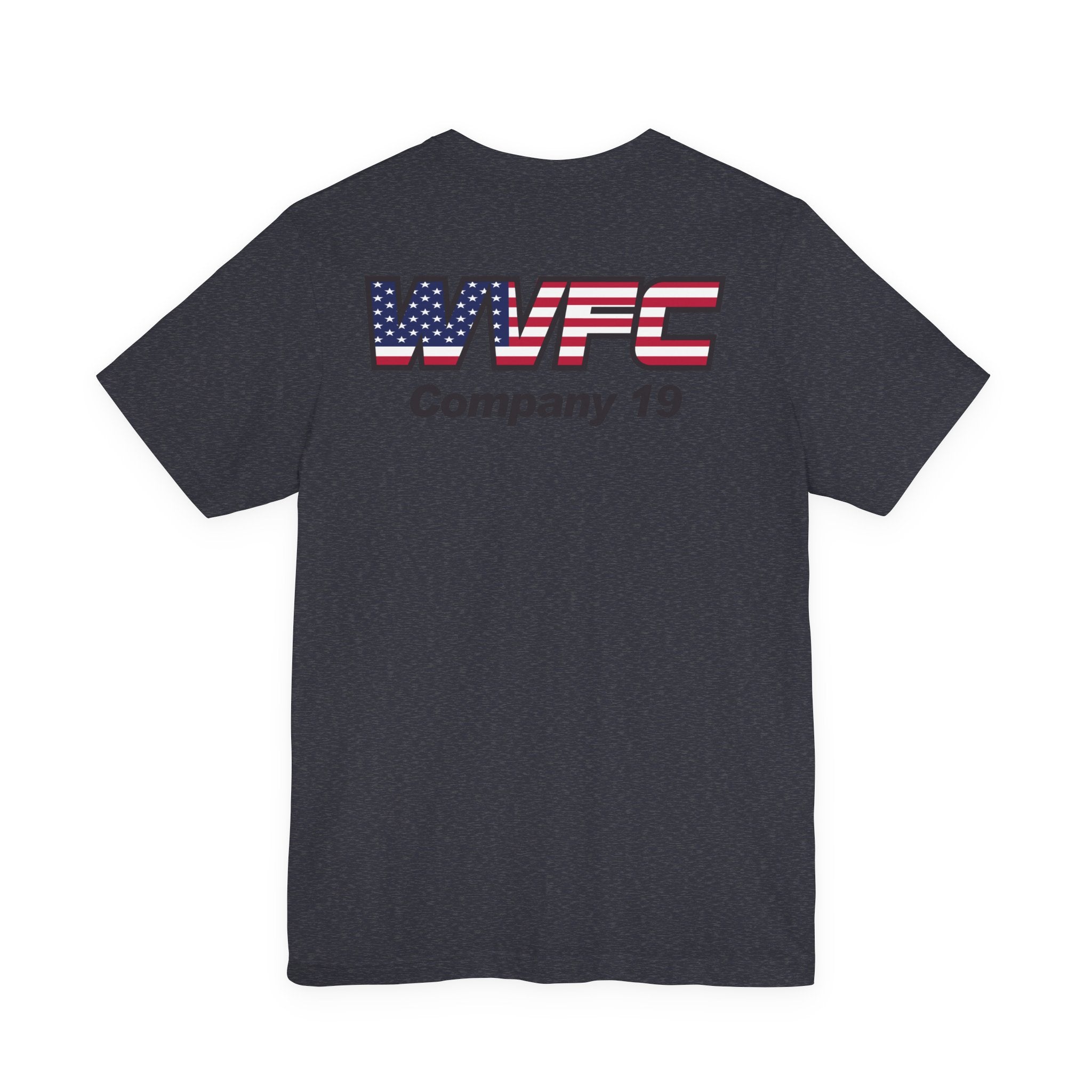 WVFC Goat Logo 2 Version 3 US Flag Blk- Unisex Jersey Short Sleeve Tee