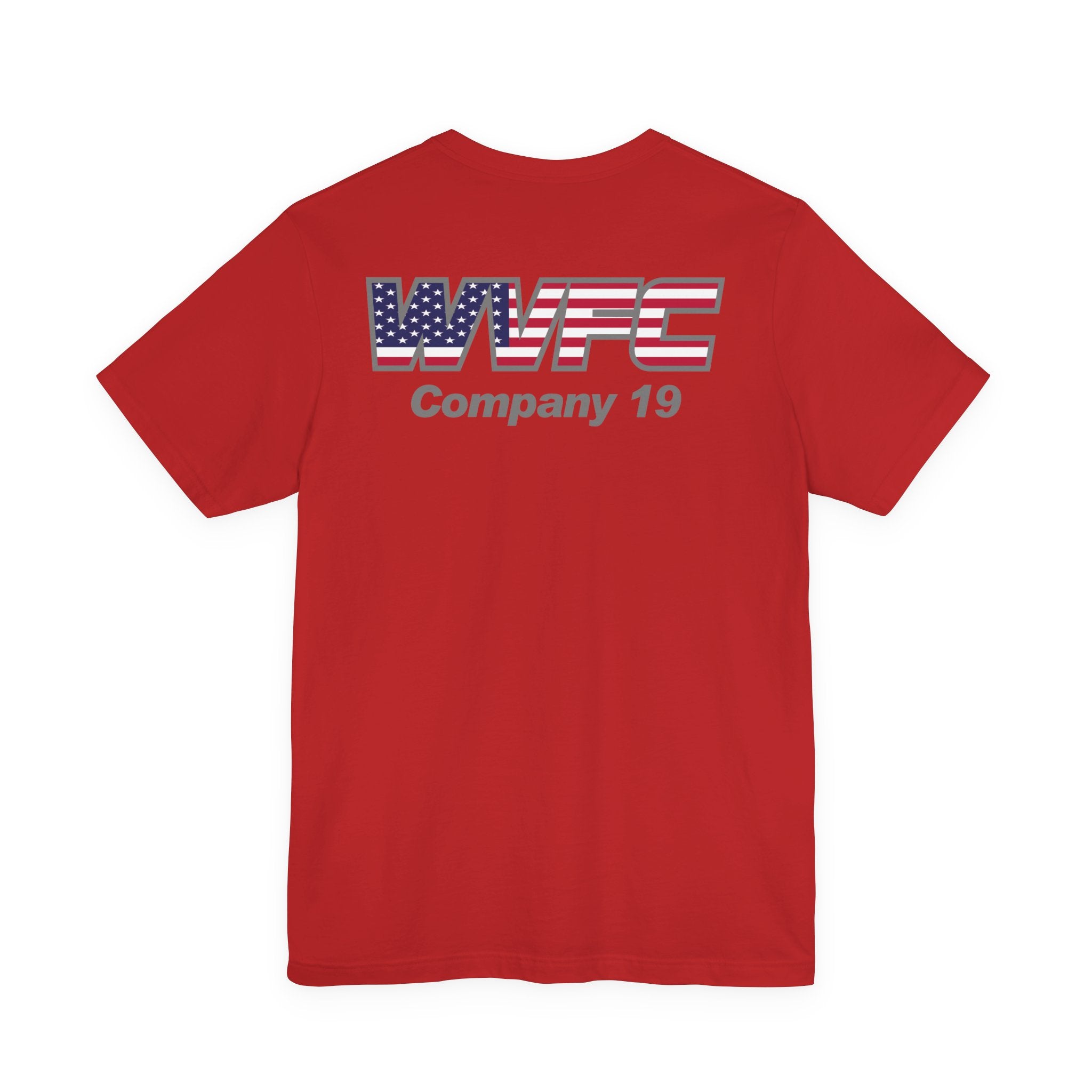 WVFC Goat Logo 2 Version 2 US Flag Gray - Unisex Jersey Short Sleeve Tee