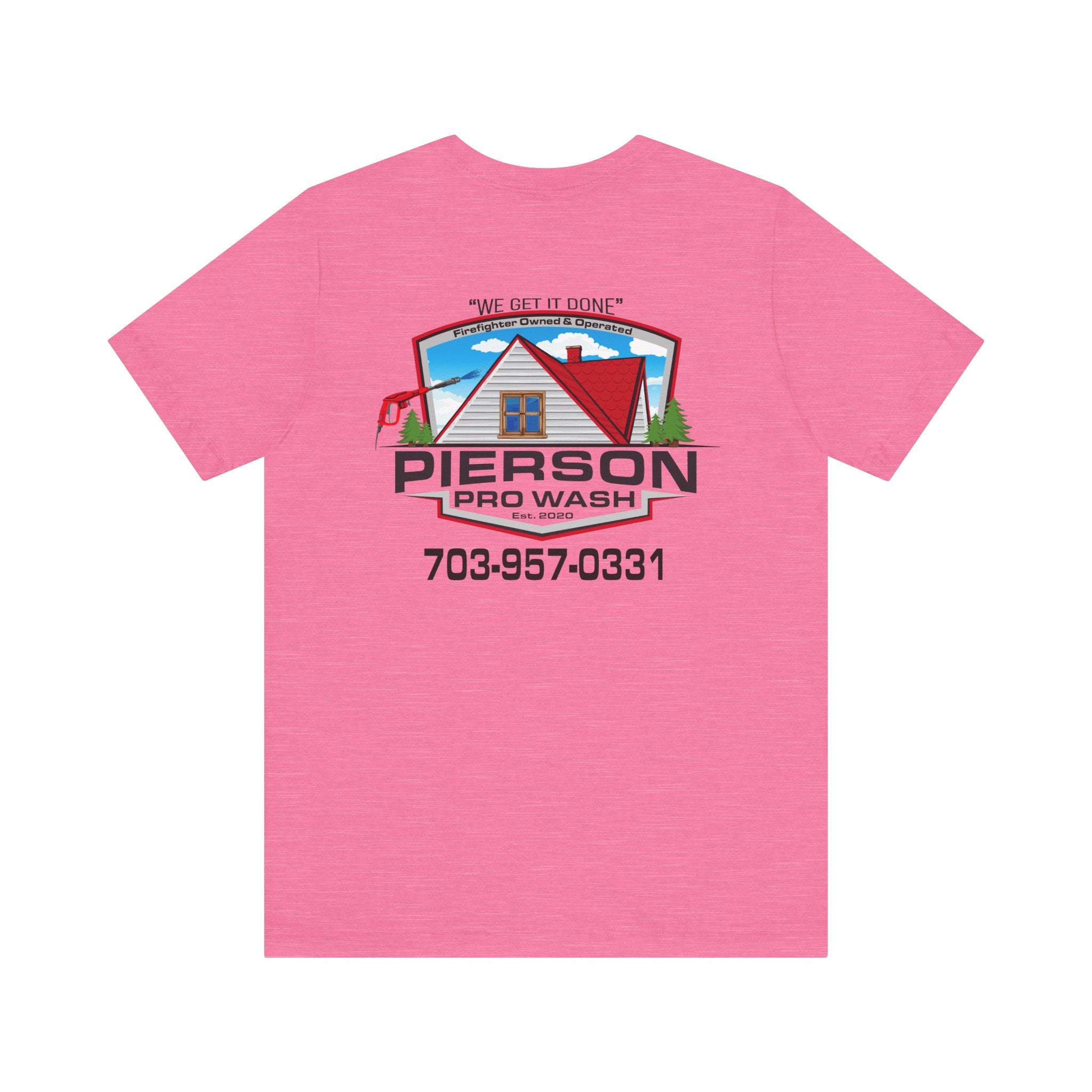 Pierson Pro Wash White Shirt Logo - Bella+Canvas Soft Unisex Tee