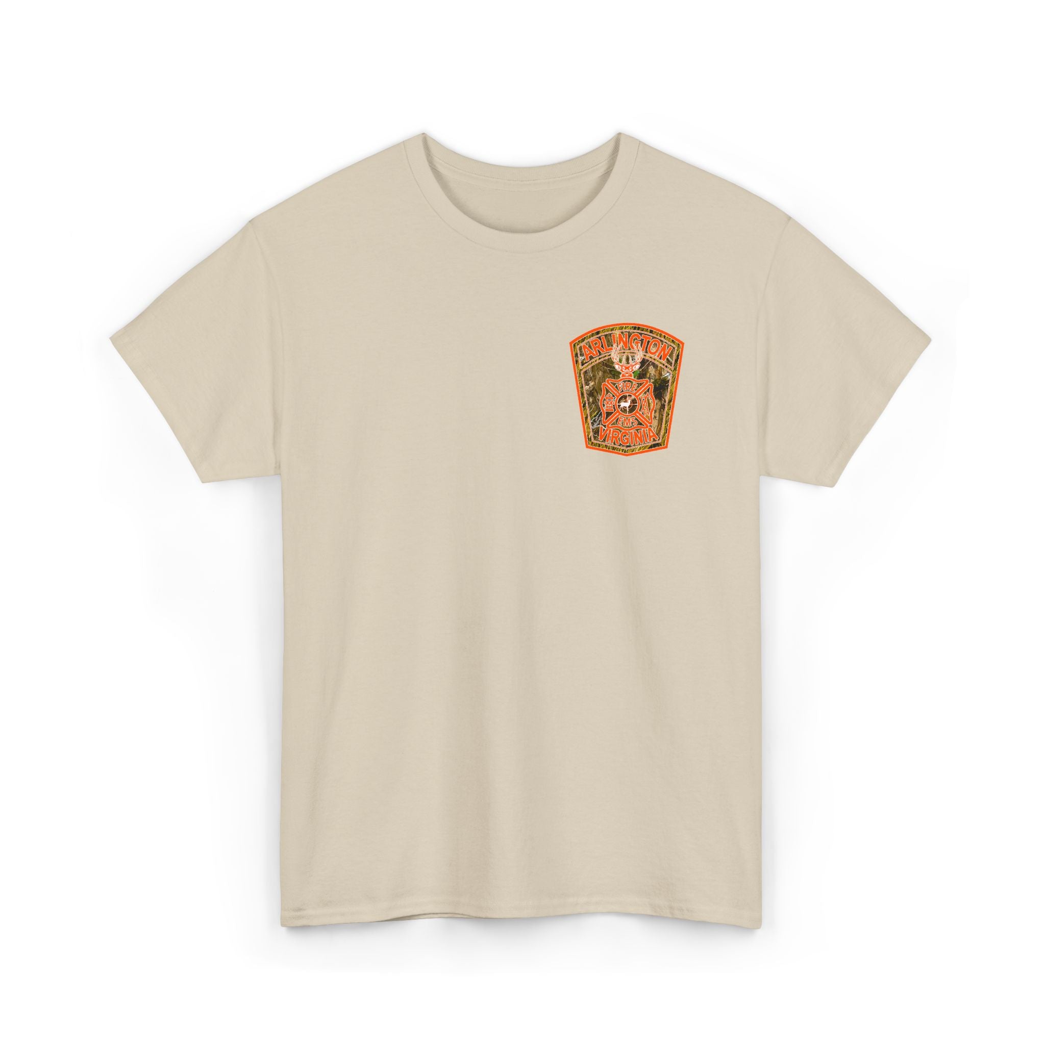 Heavy Cotton Unisex Tee - Arlington Camo Deer Hunter