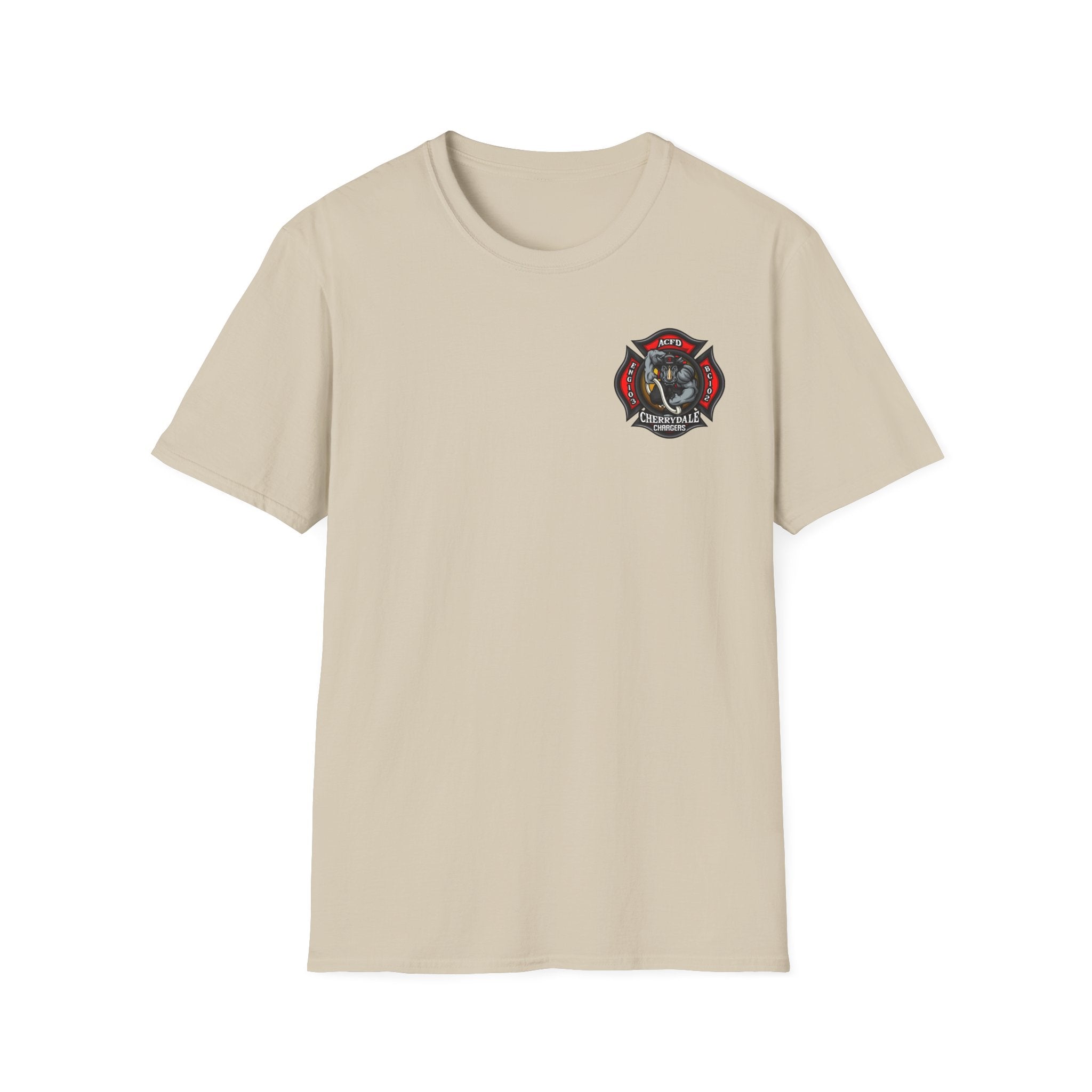 Station 3 Rhino Logo Officer - Gildan Soft Cotton Softstyle T-Shirt