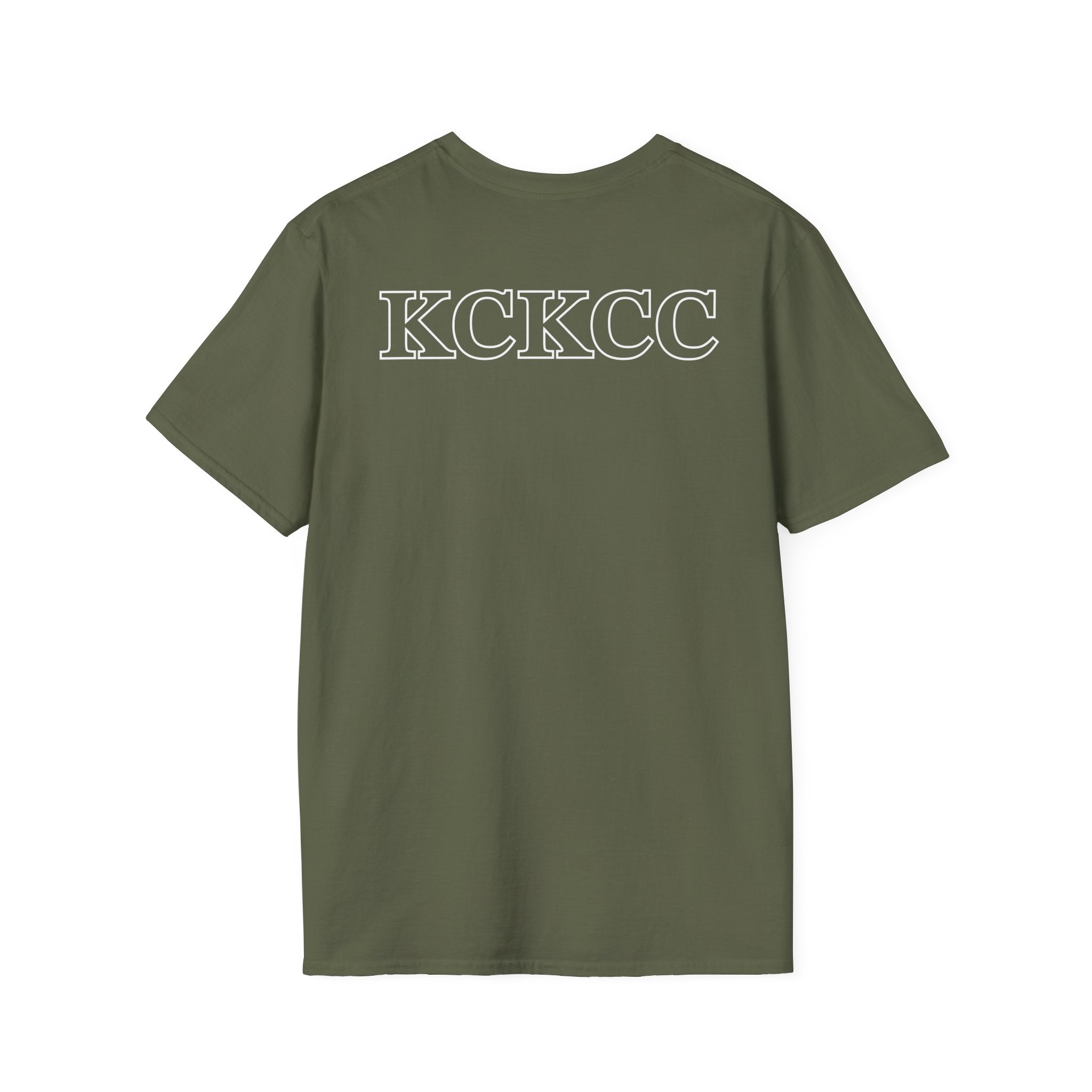 KCKCC Chief Badge White outline - Gildan 64000 Unisex Softstyle T-Shirt