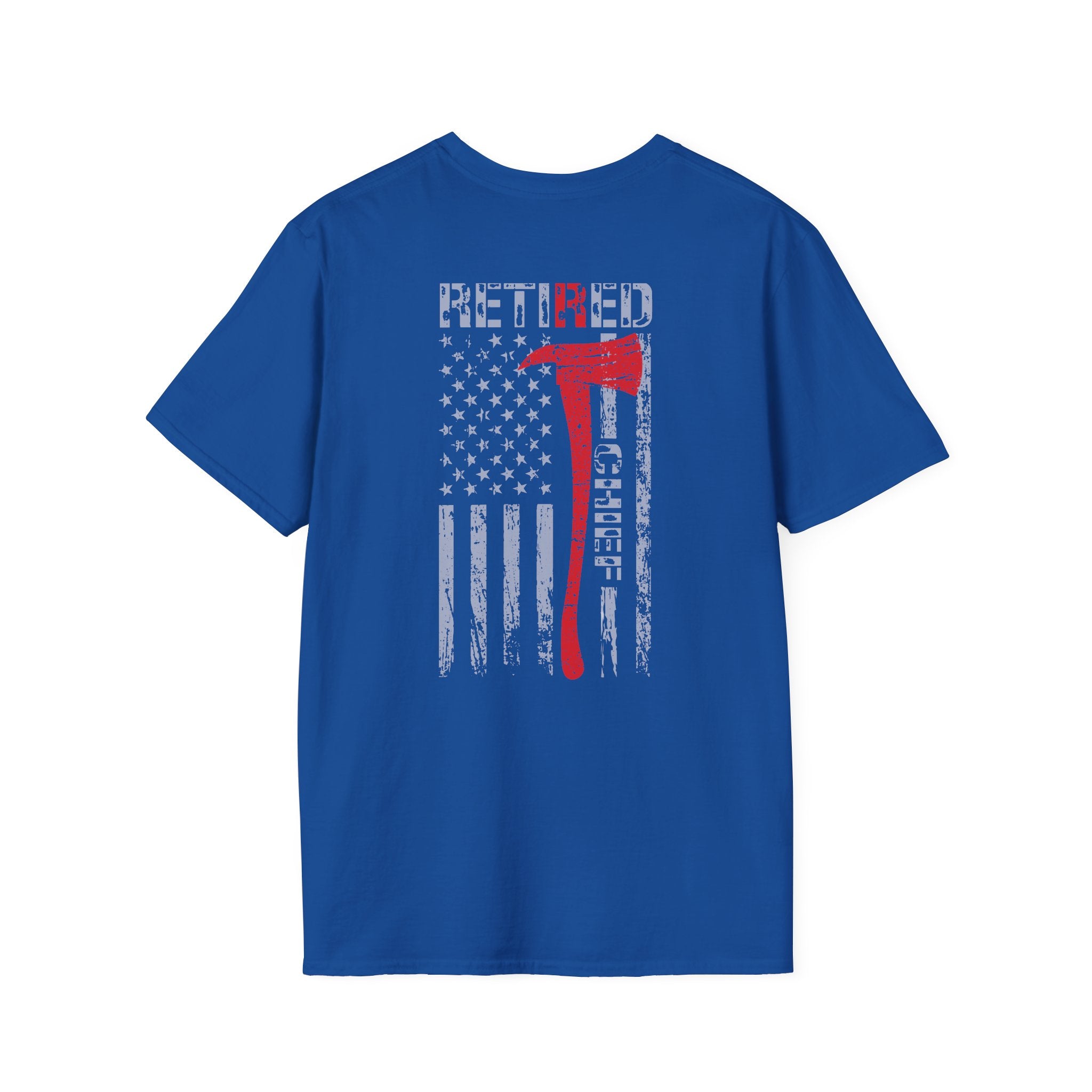 Retired Chief US Flag - Unisex Softstyle T-Shirt