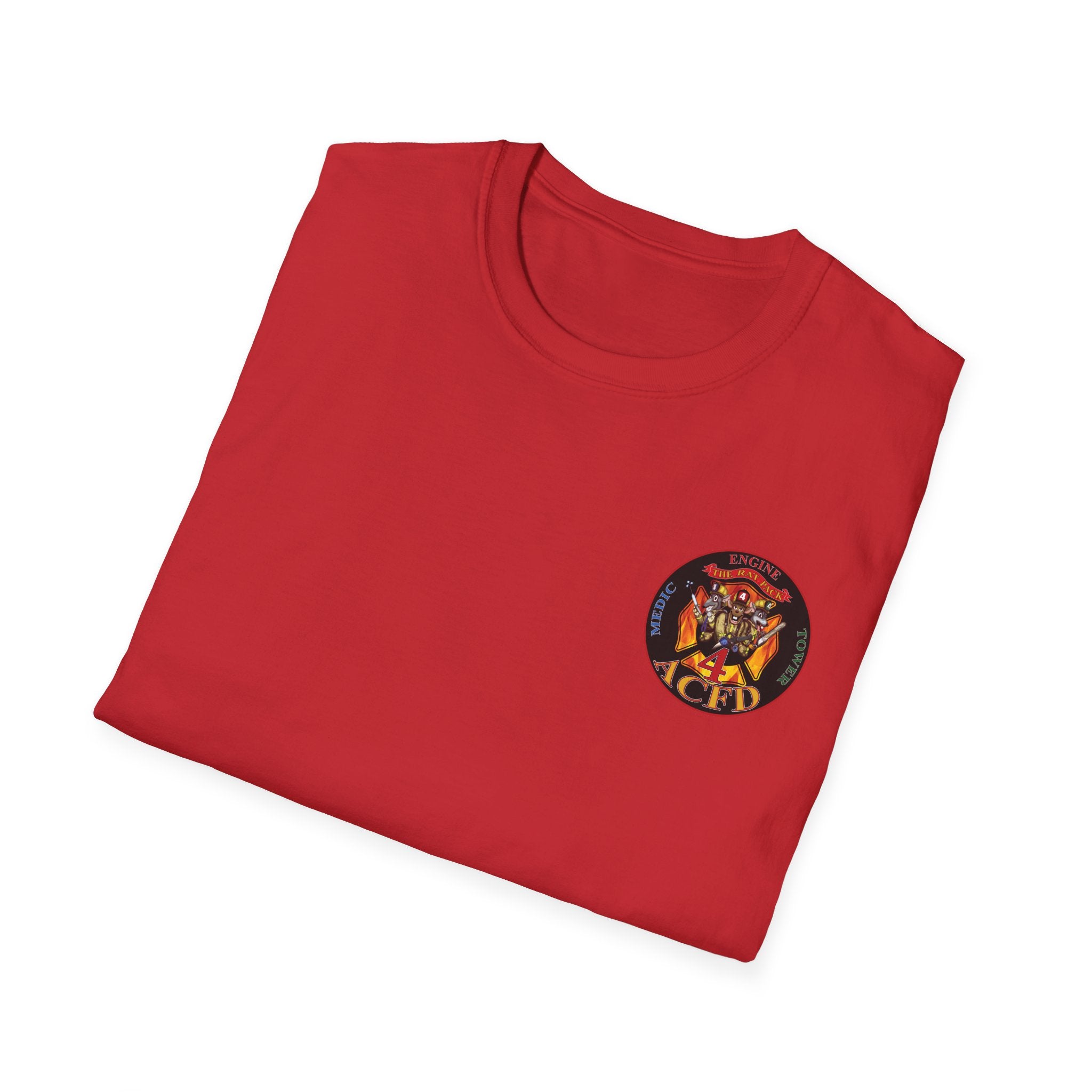 Station 4 RatPack front / acfd clover back - Gildan Soft Cotton Softstyle T-Shirt