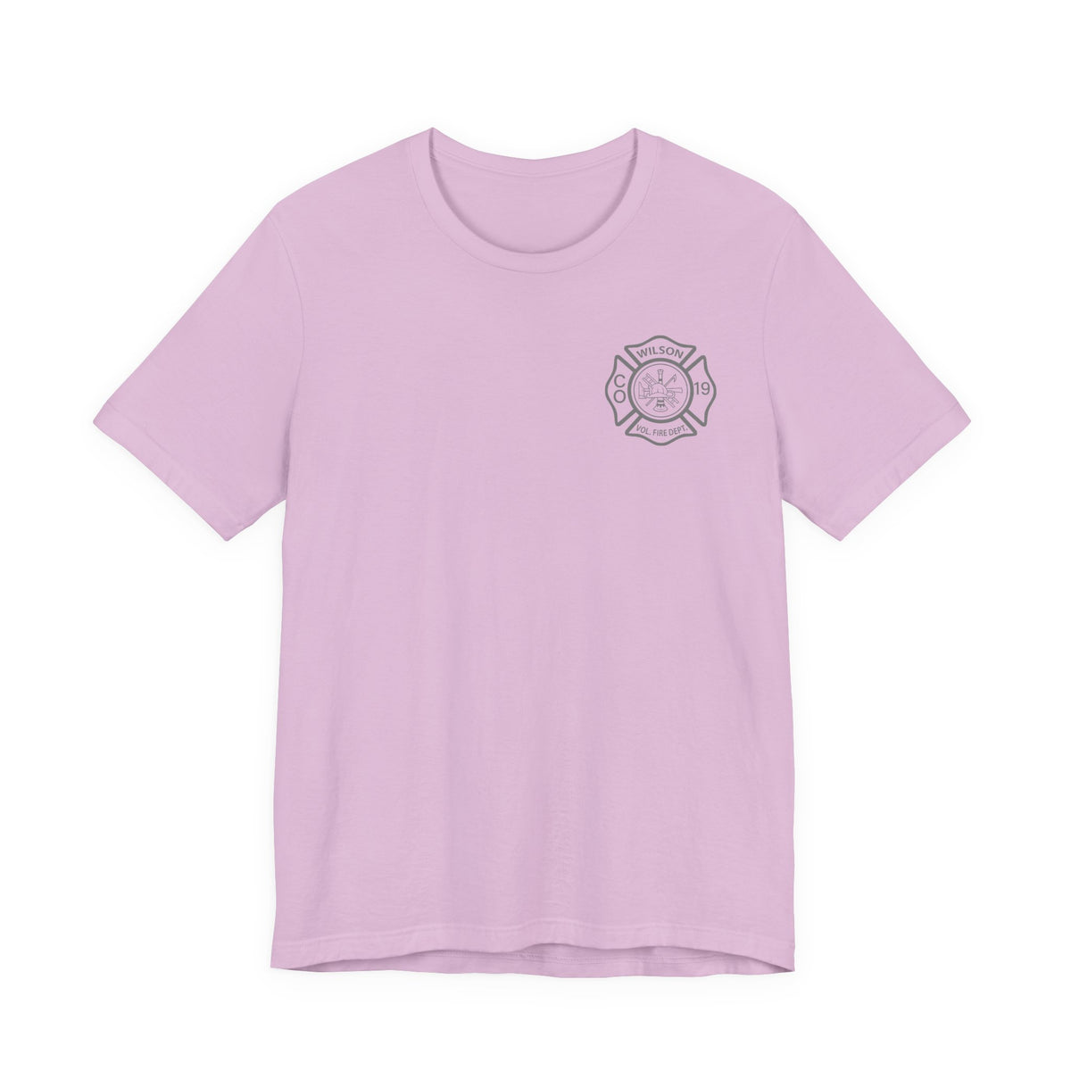 WVFC FD Logo gray Red back Gray - Unisex Jersey Short Sleeve Tee