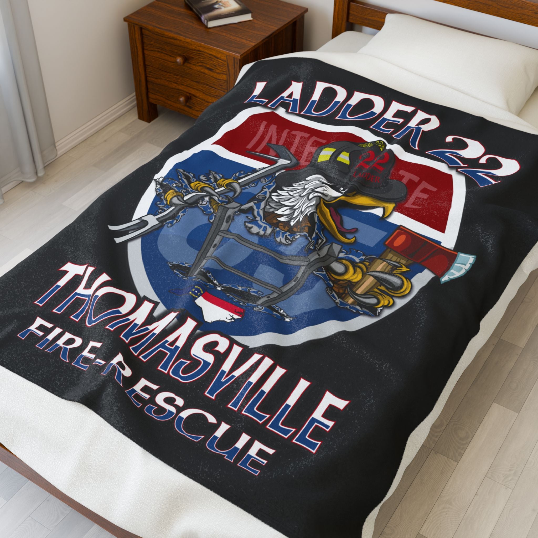 Thomasville NC Fire (version 2) - Velveteen Plush Blanket