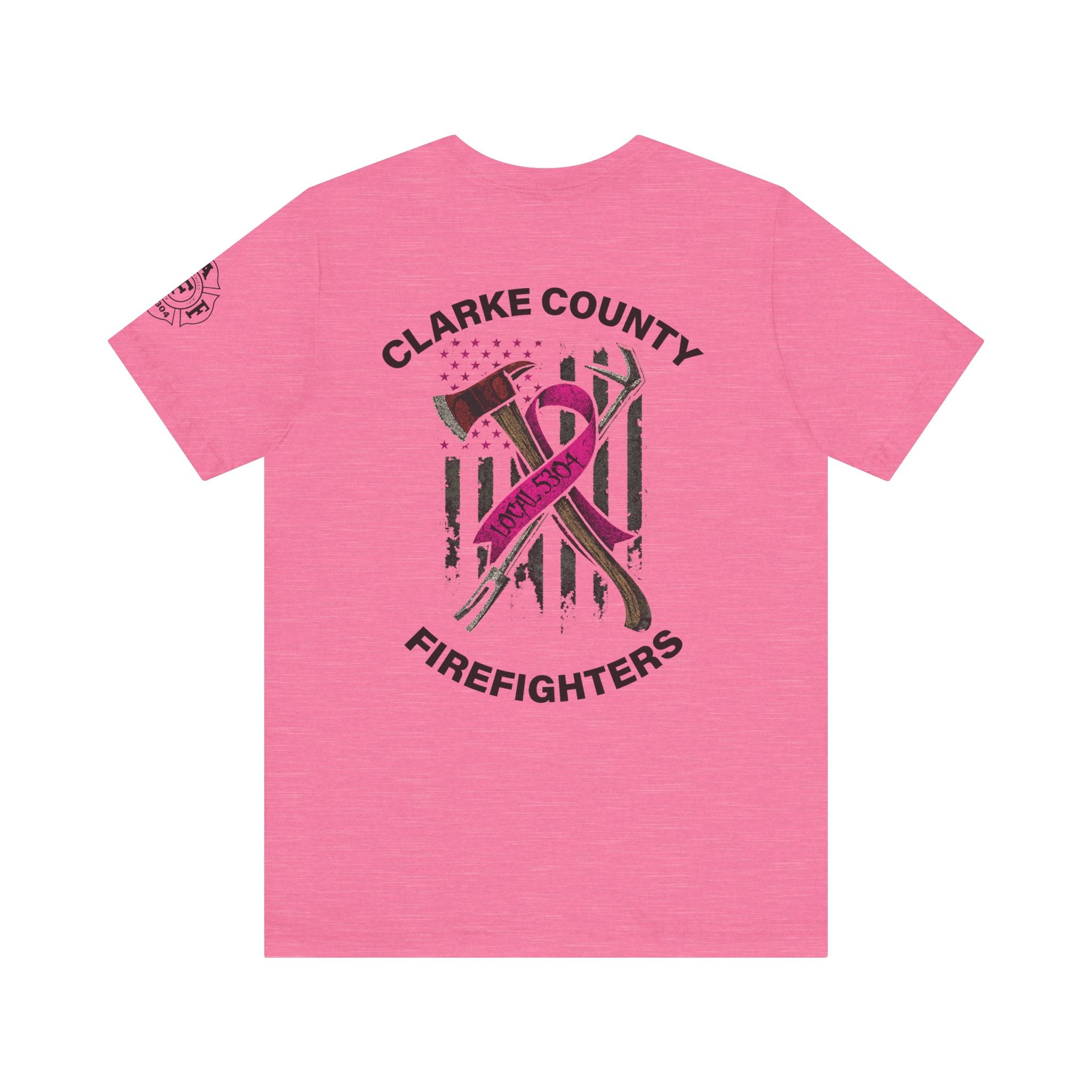 Clarke County Patch Fire Breast Cancer (Portion of Proceeds go to Local 5304) - Bella+Canvas Soft Jersey Cotton Unisex Tee