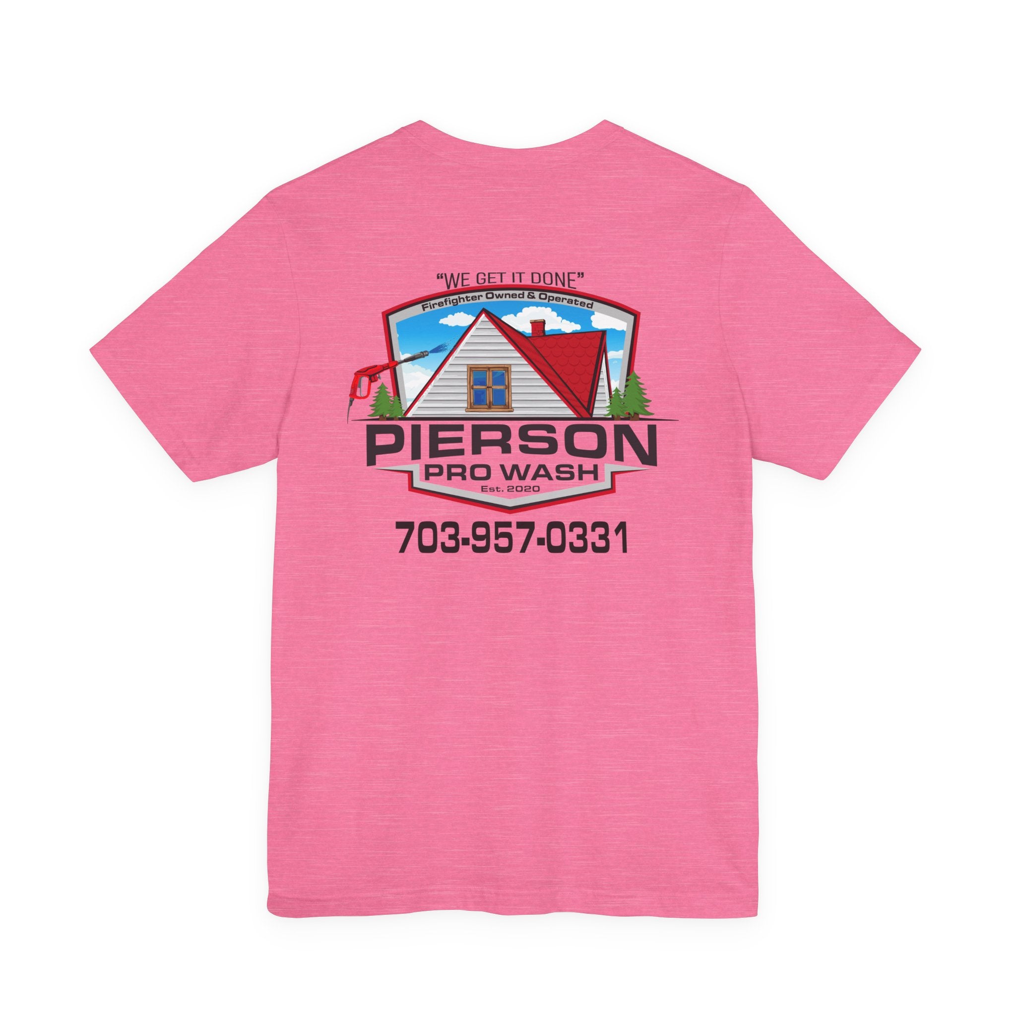 Pierson Pro Wash White Shirt Logo - Bella+Canvas Soft Unisex Tee