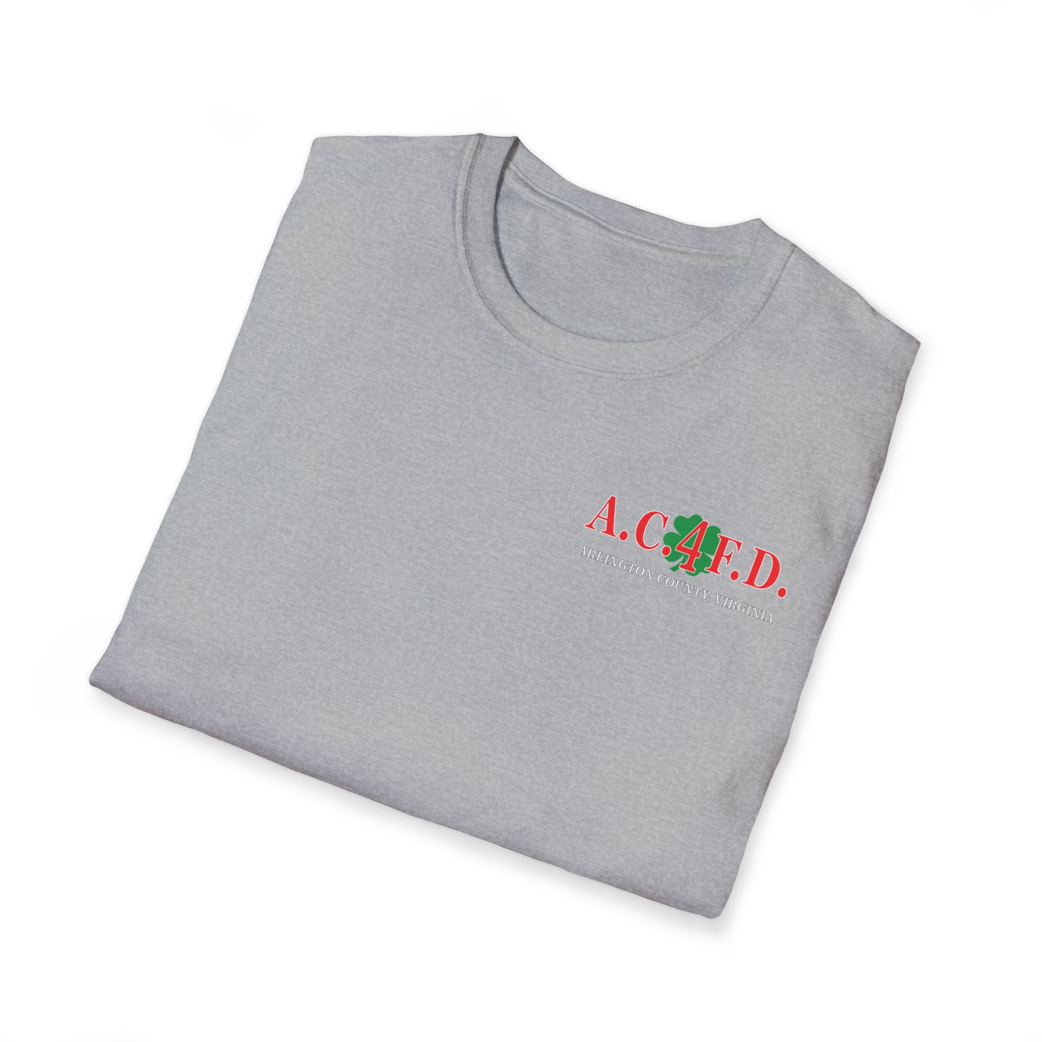 Station 4 acfd clover front/RatPack back - Gildan Soft Cotton Softstyle T-Shirt