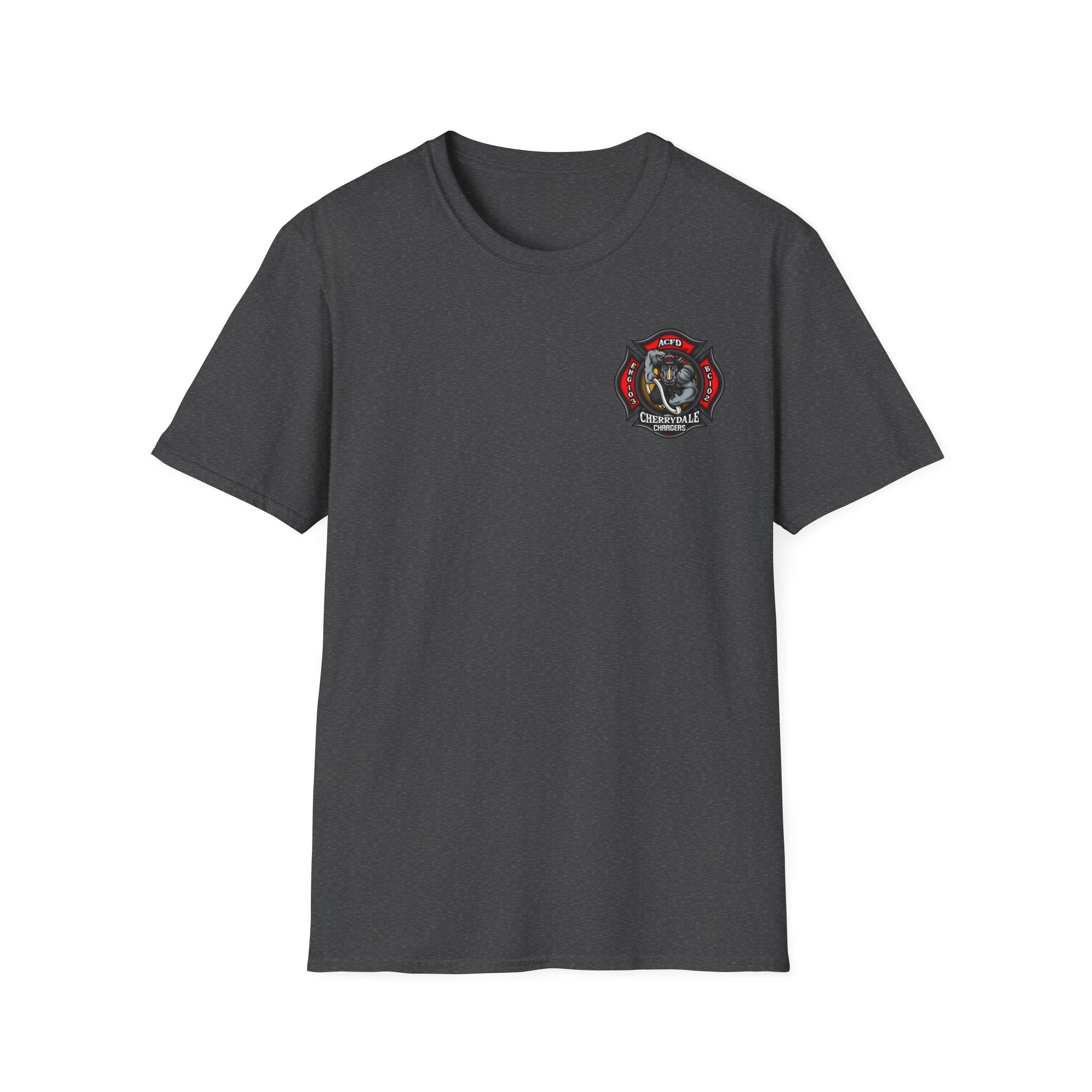 Station 3 Rhino Logo Officer - Gildan Soft Cotton Softstyle T-Shirt