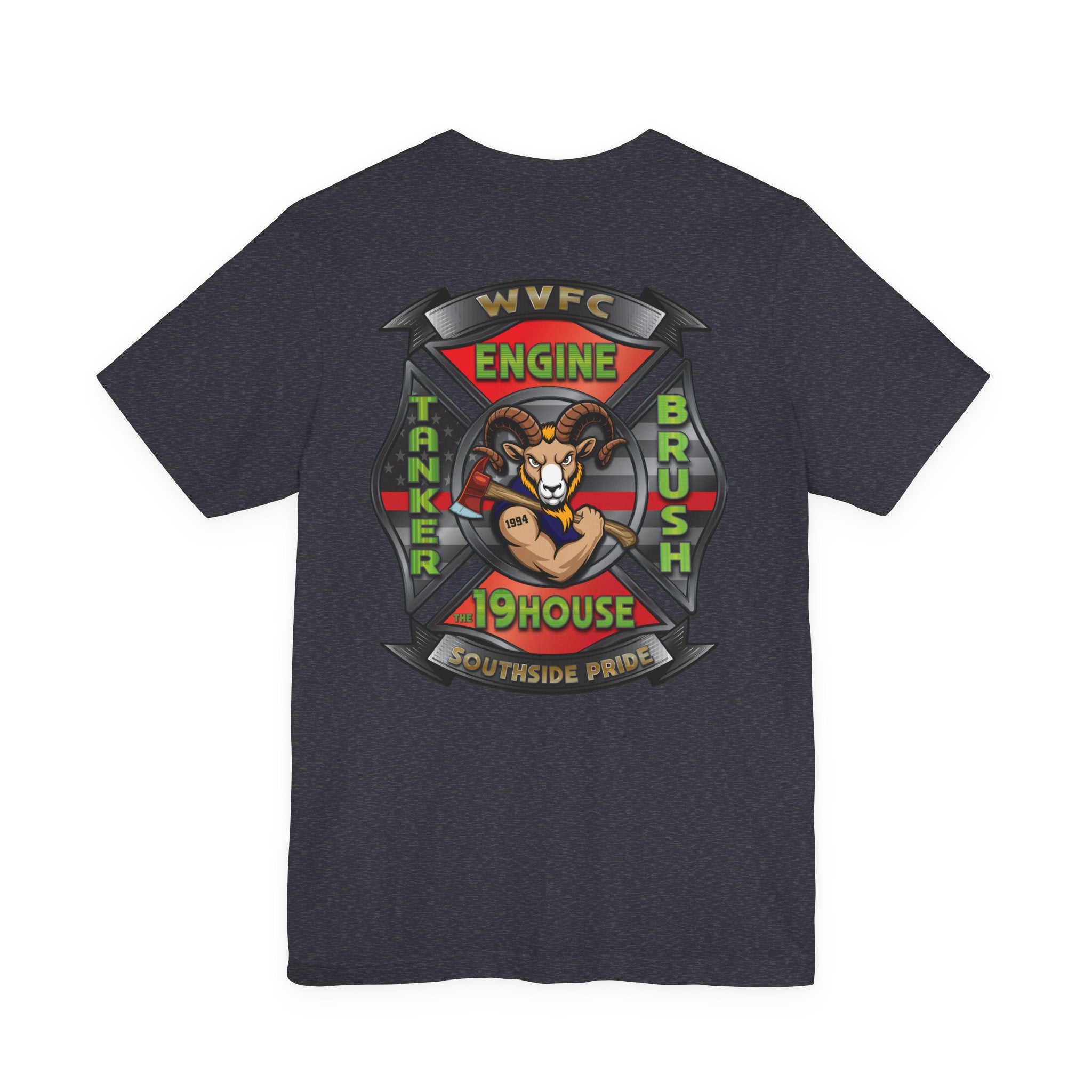 WVFC Goat Logo 2 Goat Logo 2 Back - Unisex Jersey Short Sleeve Tee