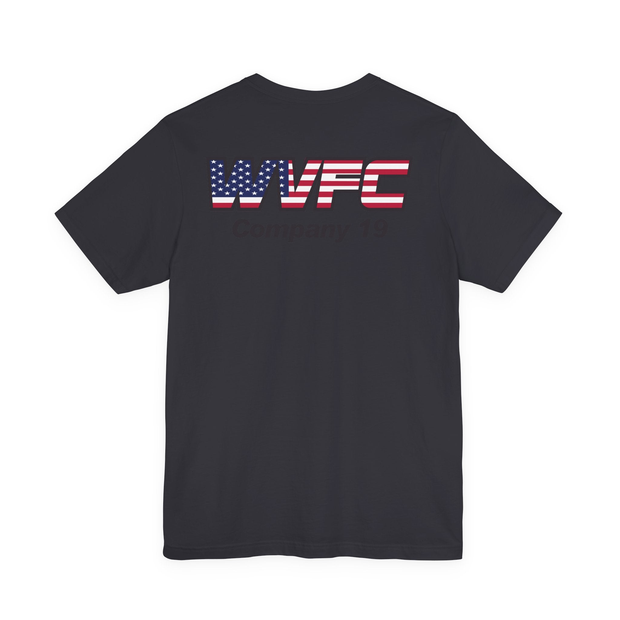 WVFC FD logo black USA flag back - Unisex Jersey Short Sleeve Tee