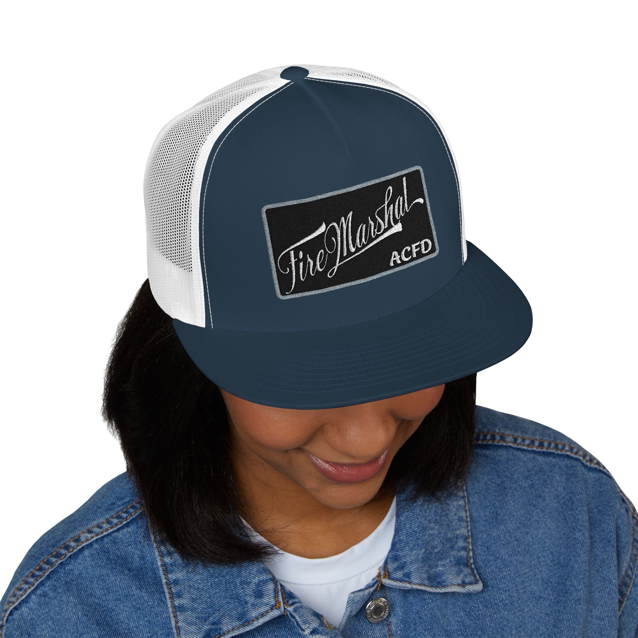 Arlington Fire Marshal Written - 5 Panel Trucker Cap (Embroidery)
