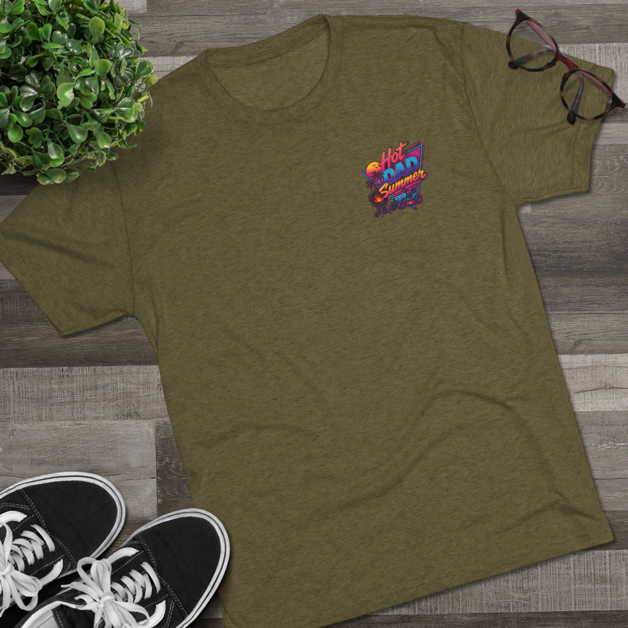 Hot Dad Summer Rock Shirt - NextLevel Tri-Blend Crew Tee