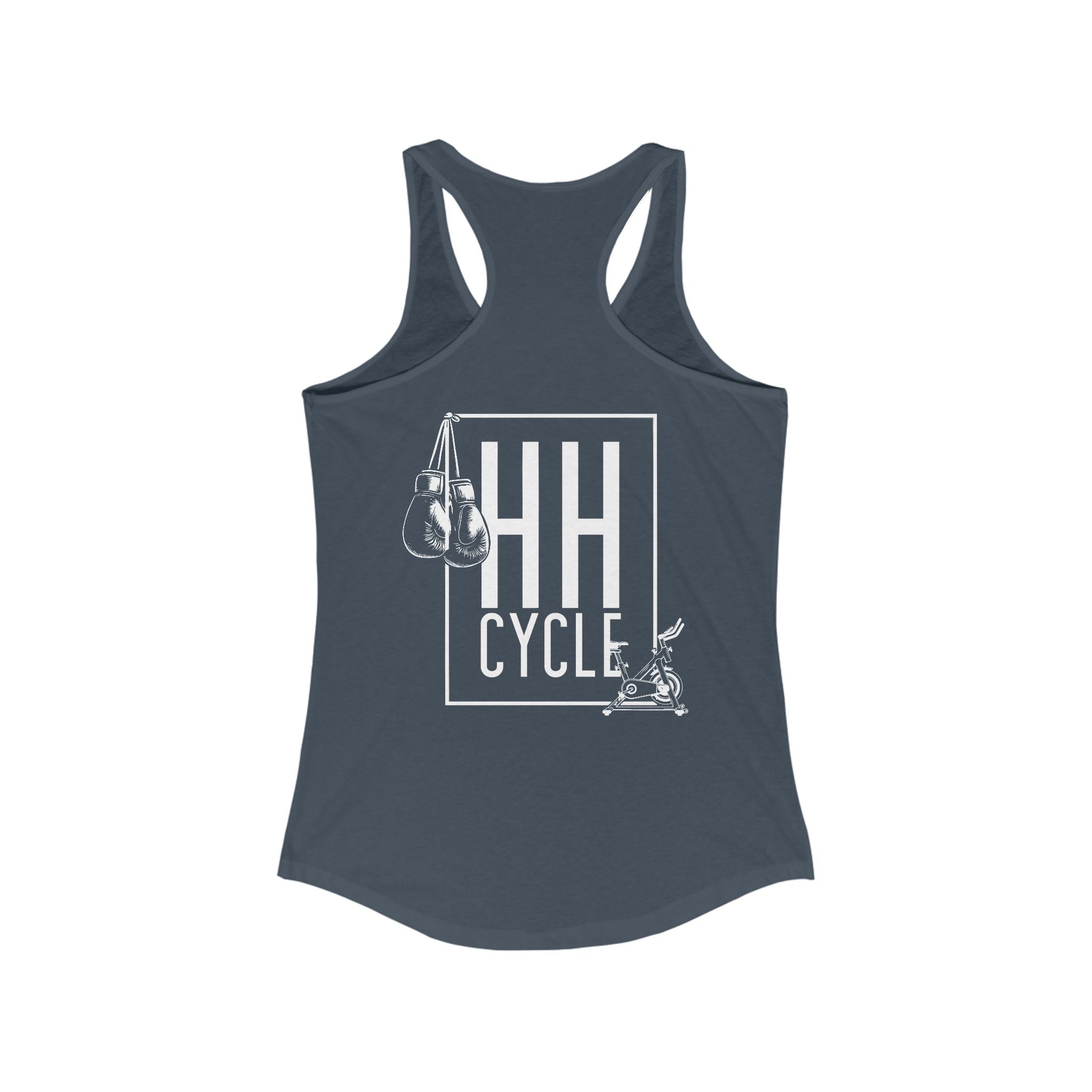 HH Cycle and Box Logo Dark Colors - Women's Ideal Racerback Tank