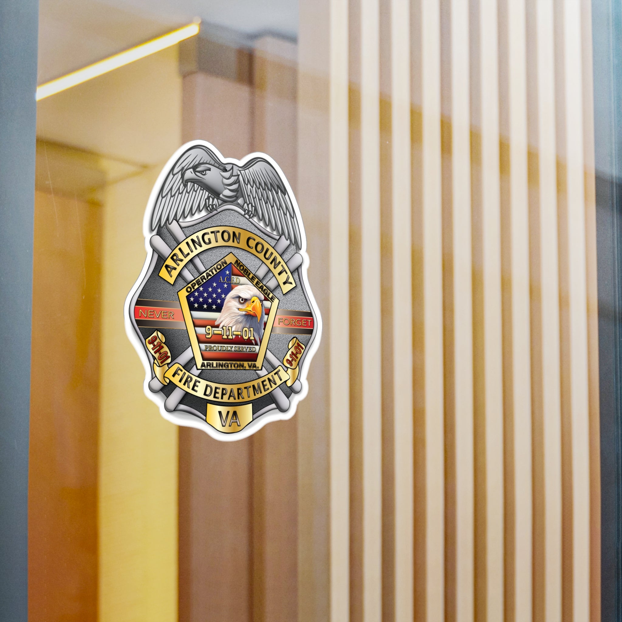 Kiss-Cut Vinyl Decals - Arlington 9/11 Badge