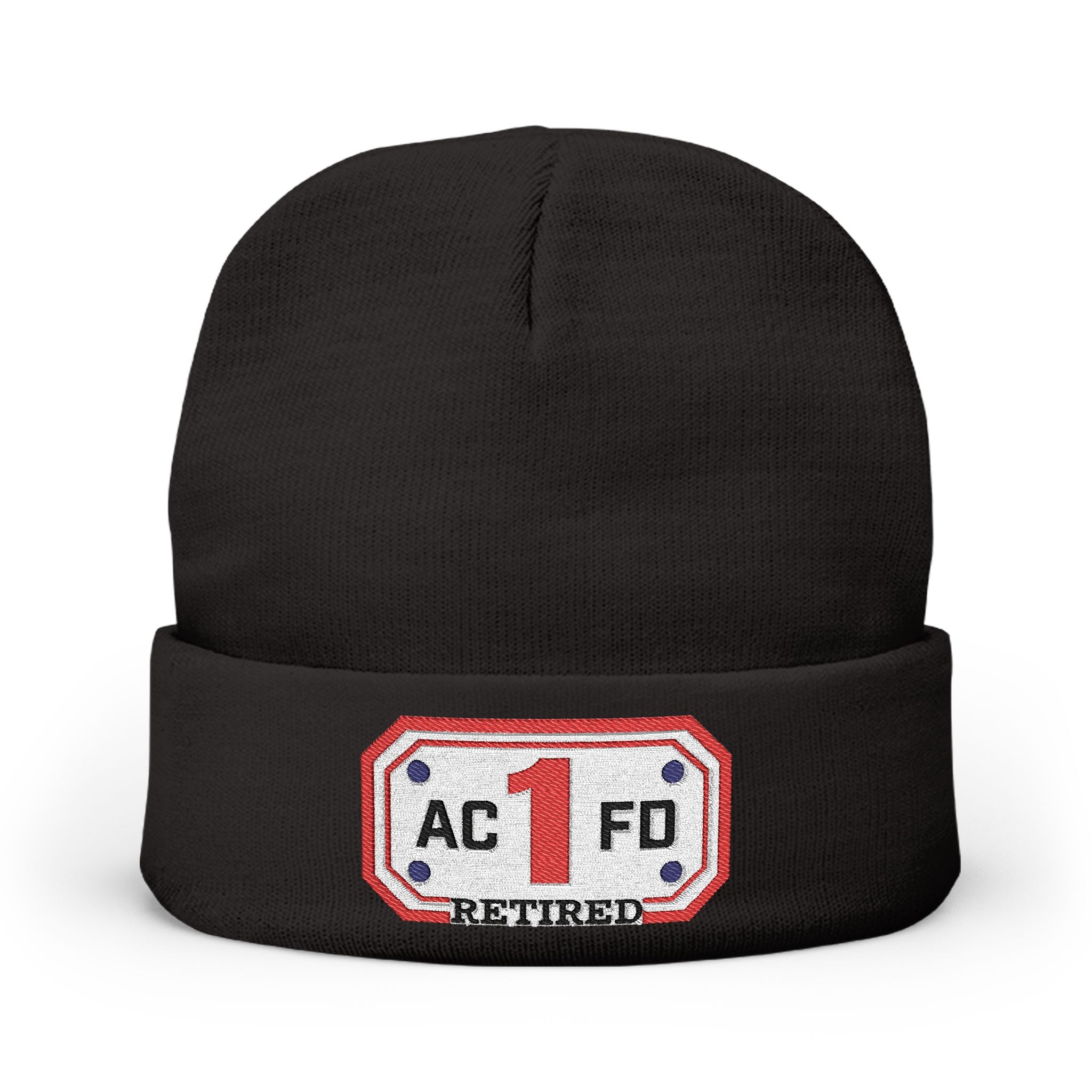 Retired Arlington Engine 1 - Knit Beanie (Embroidery)