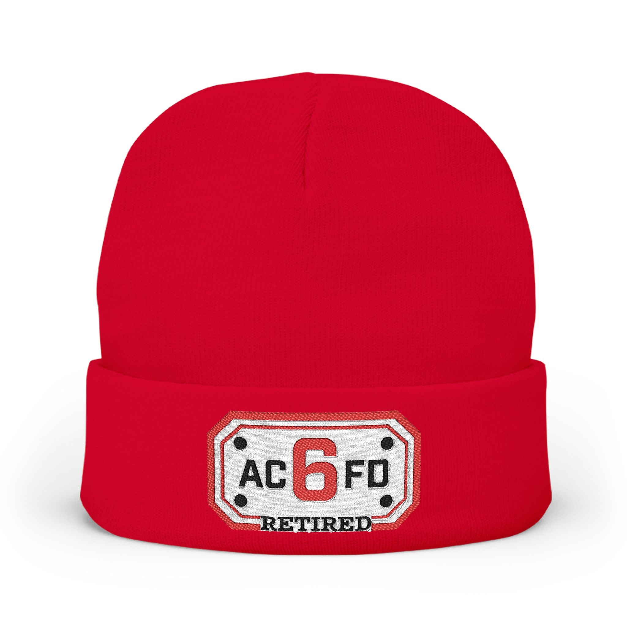 Retired Arlington Engine 6- Knit Beanie (Embroidery)