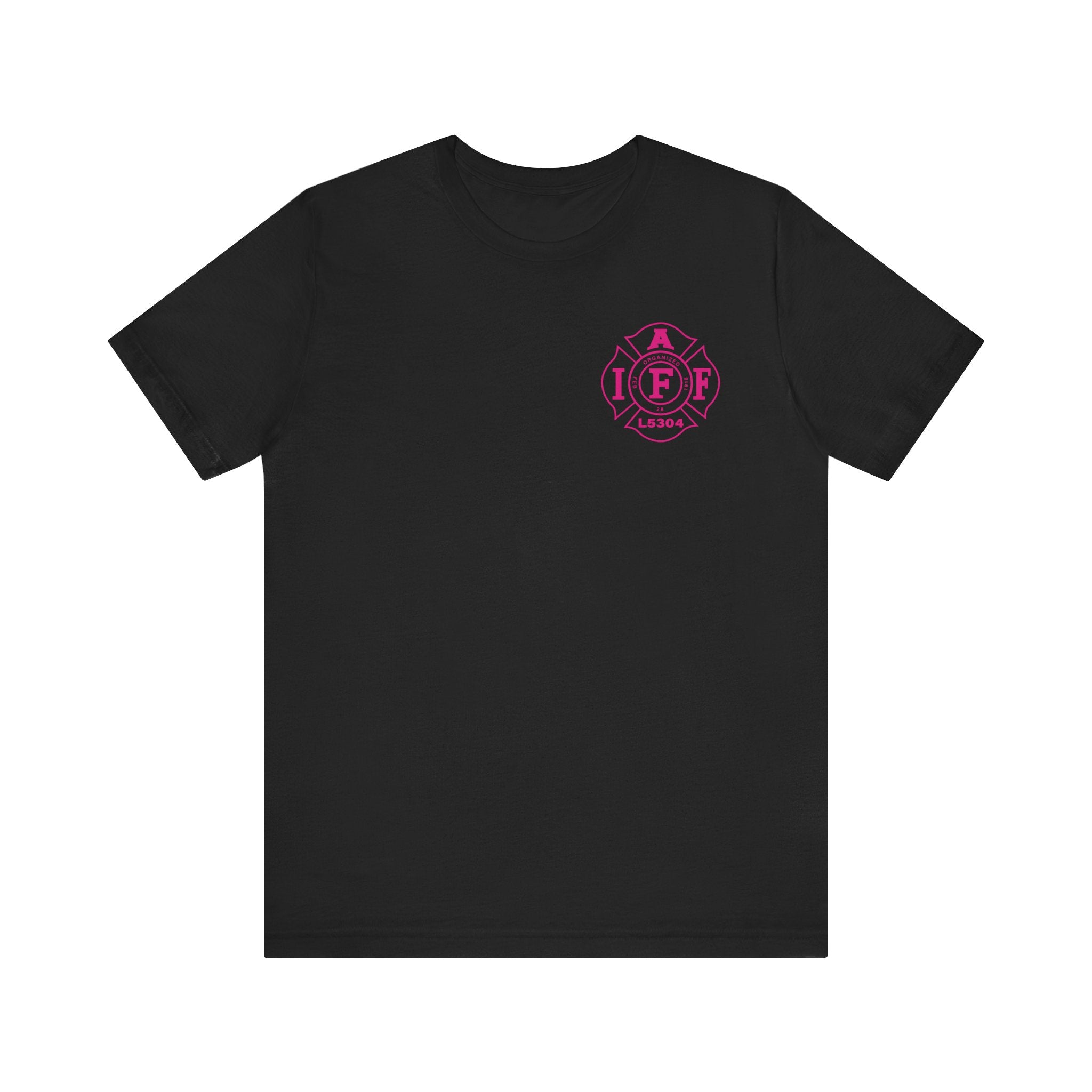 Clarke County Fire Breast Cancer Dark Shirt (Portion of Proceeds go to Local 5304) - Bella+Canvas Soft Jersey Cotton Unisex Tee