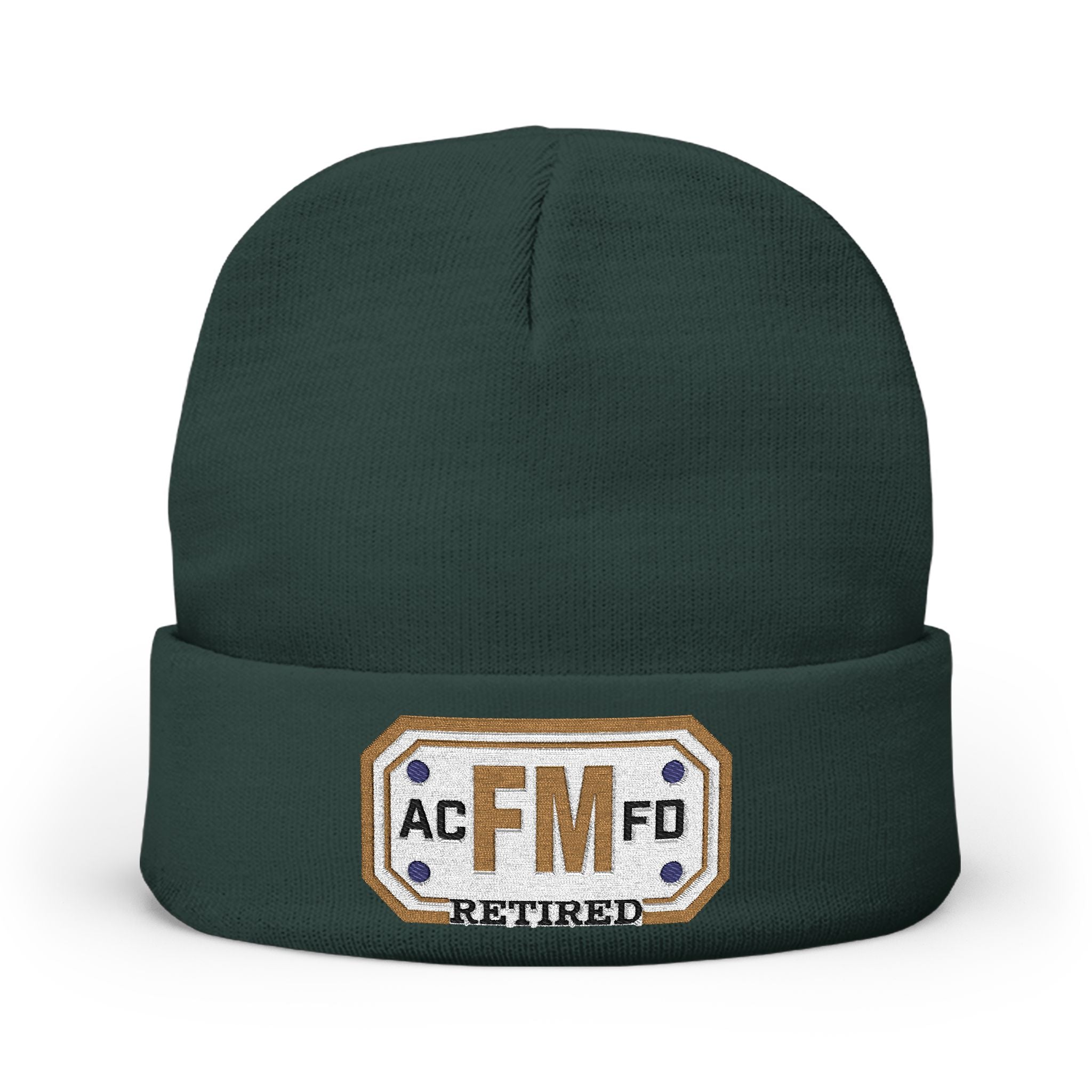Retired Arlington Fire Marshal Gold - Knit Beanie (Embroidery)