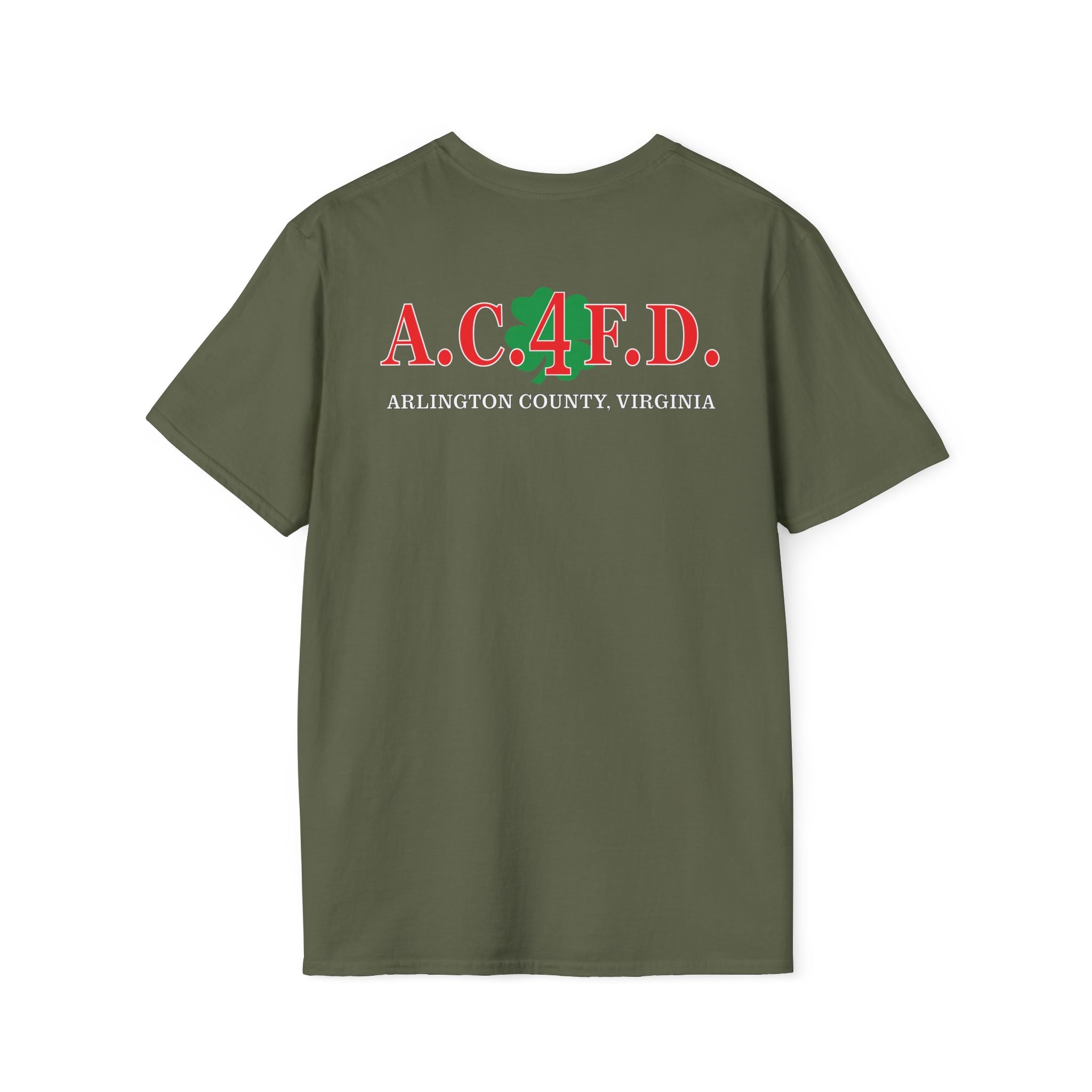 Station 4 Clover front / acfd clover back - Gildan Soft Cotton Softstyle T-Shirt